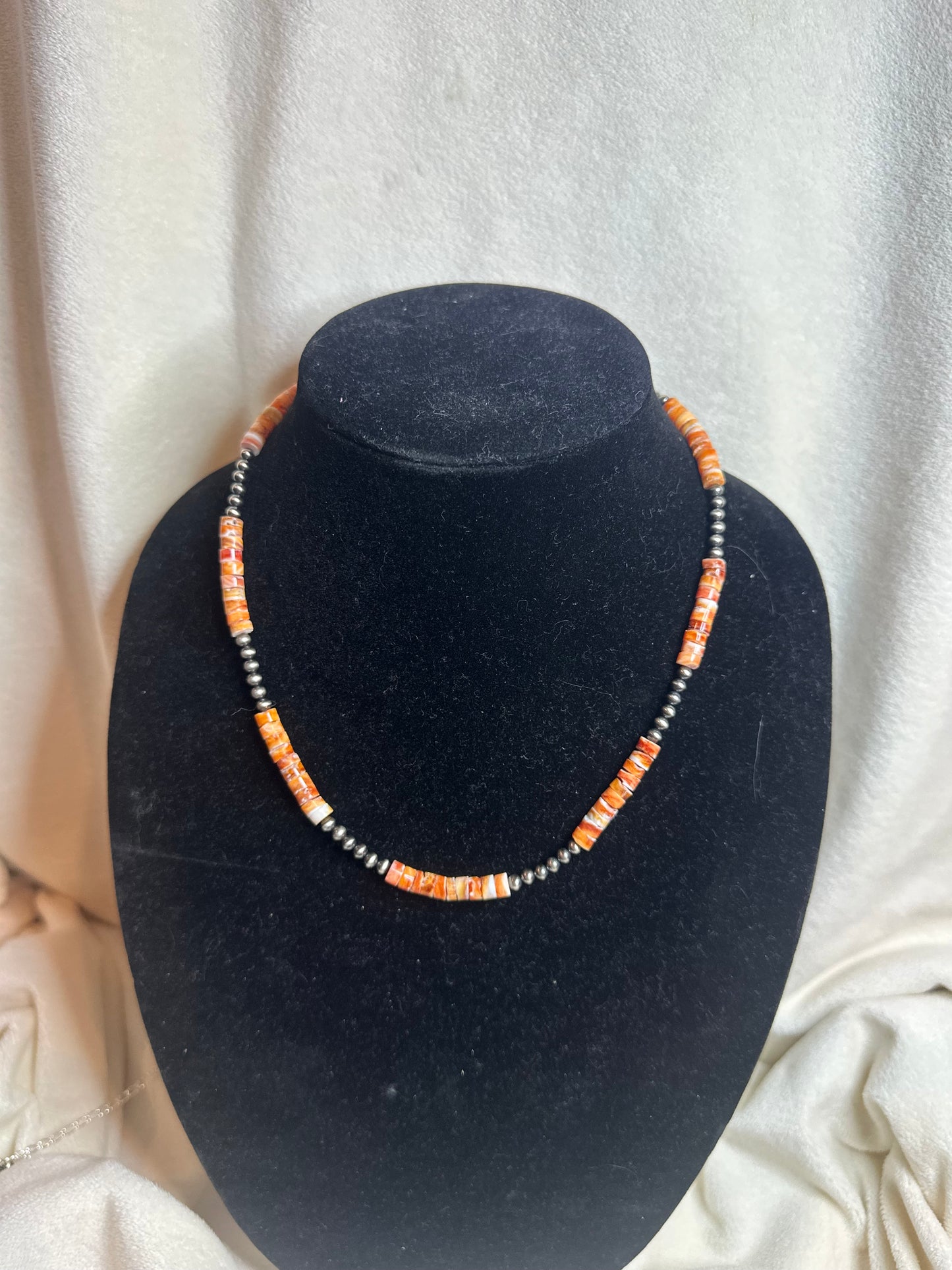 4mm x orange spiny necklace