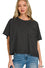Exposed seam oversized crop box tee