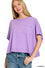 Exposed seam oversized crop box tee
