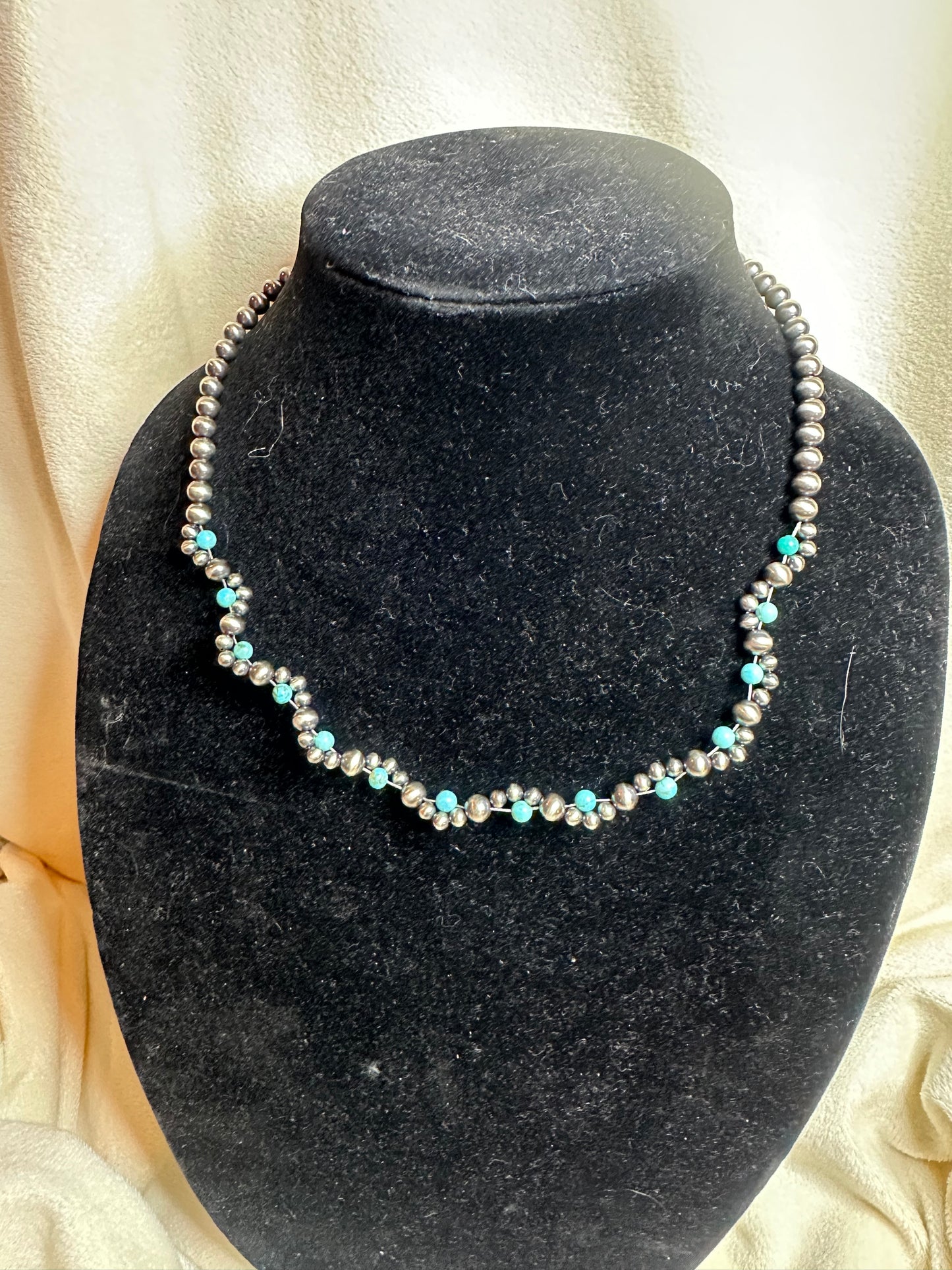 4-6mm turquoise swivel necklace