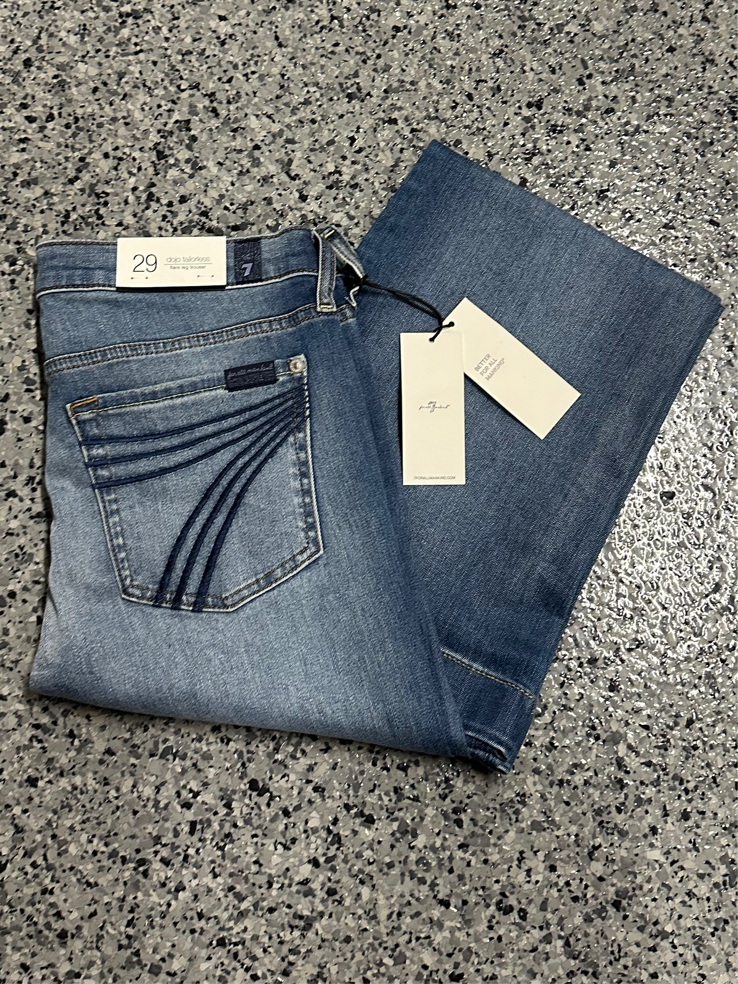 Distressed authentic light Dojo 7 For All Mankind Jeans