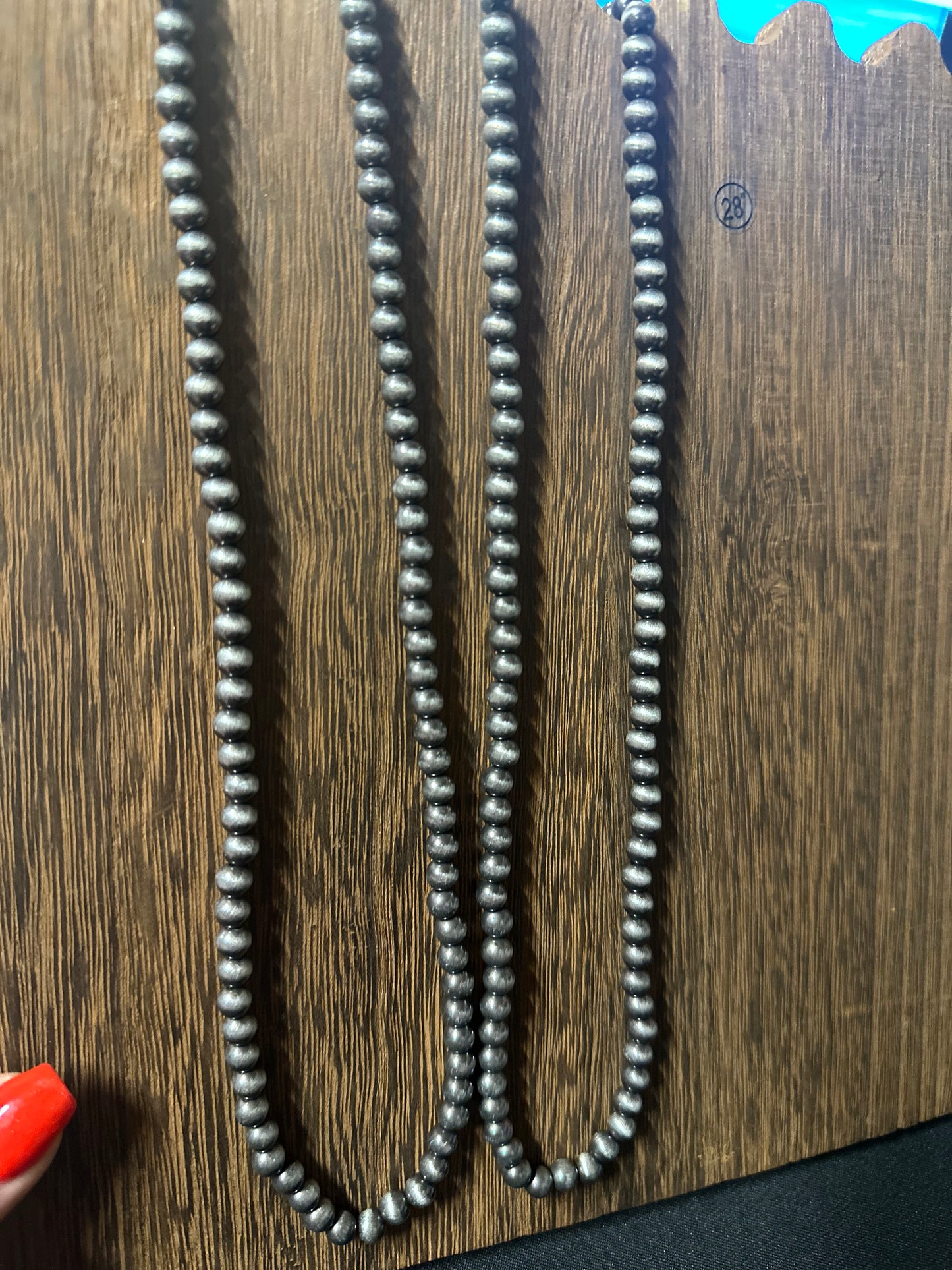 6mm Navajo style pearl necklace 28”