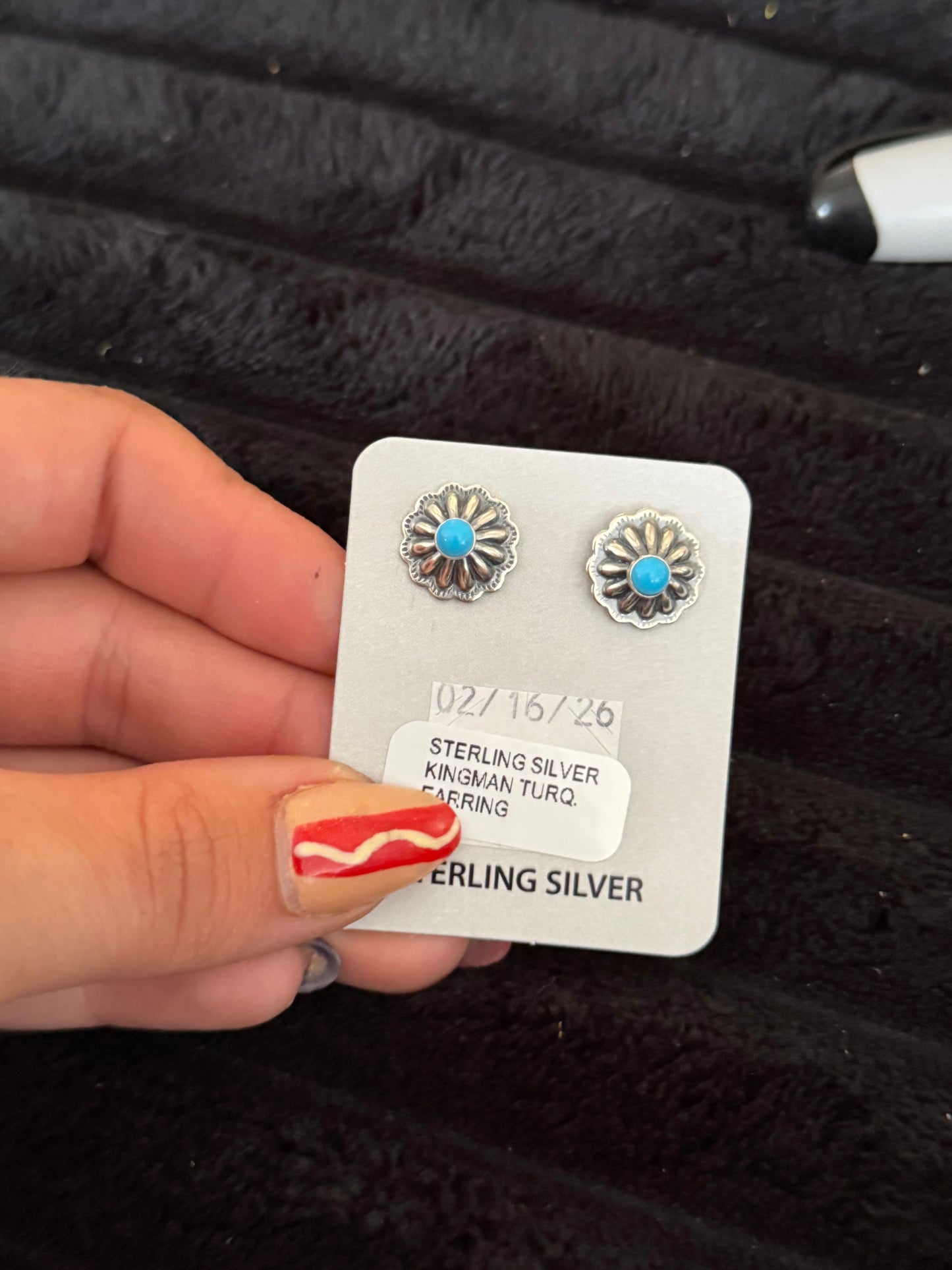Sterling Silver Kingman Turquoise Earrings