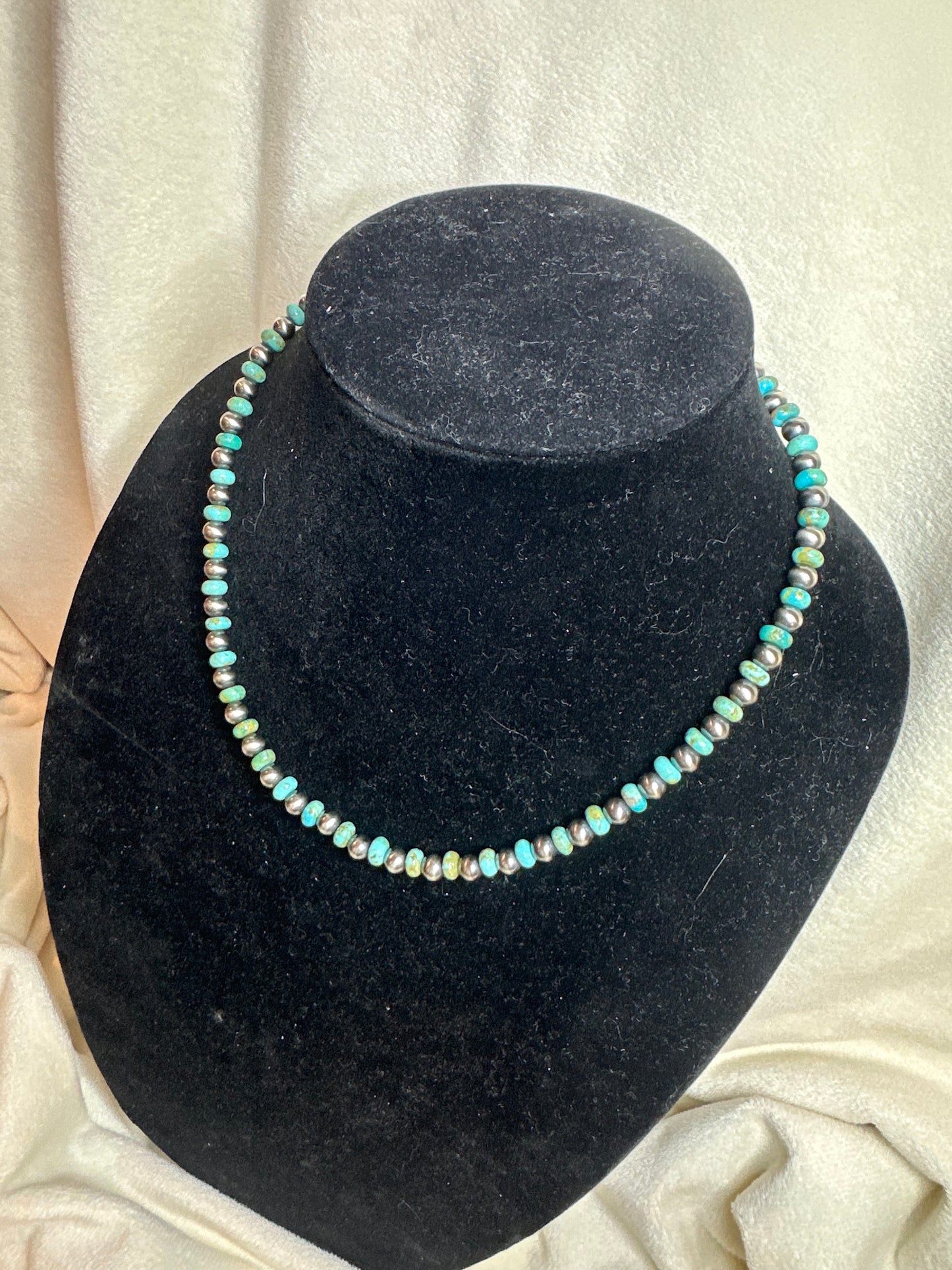 6mm x rondelle turquoise necklace