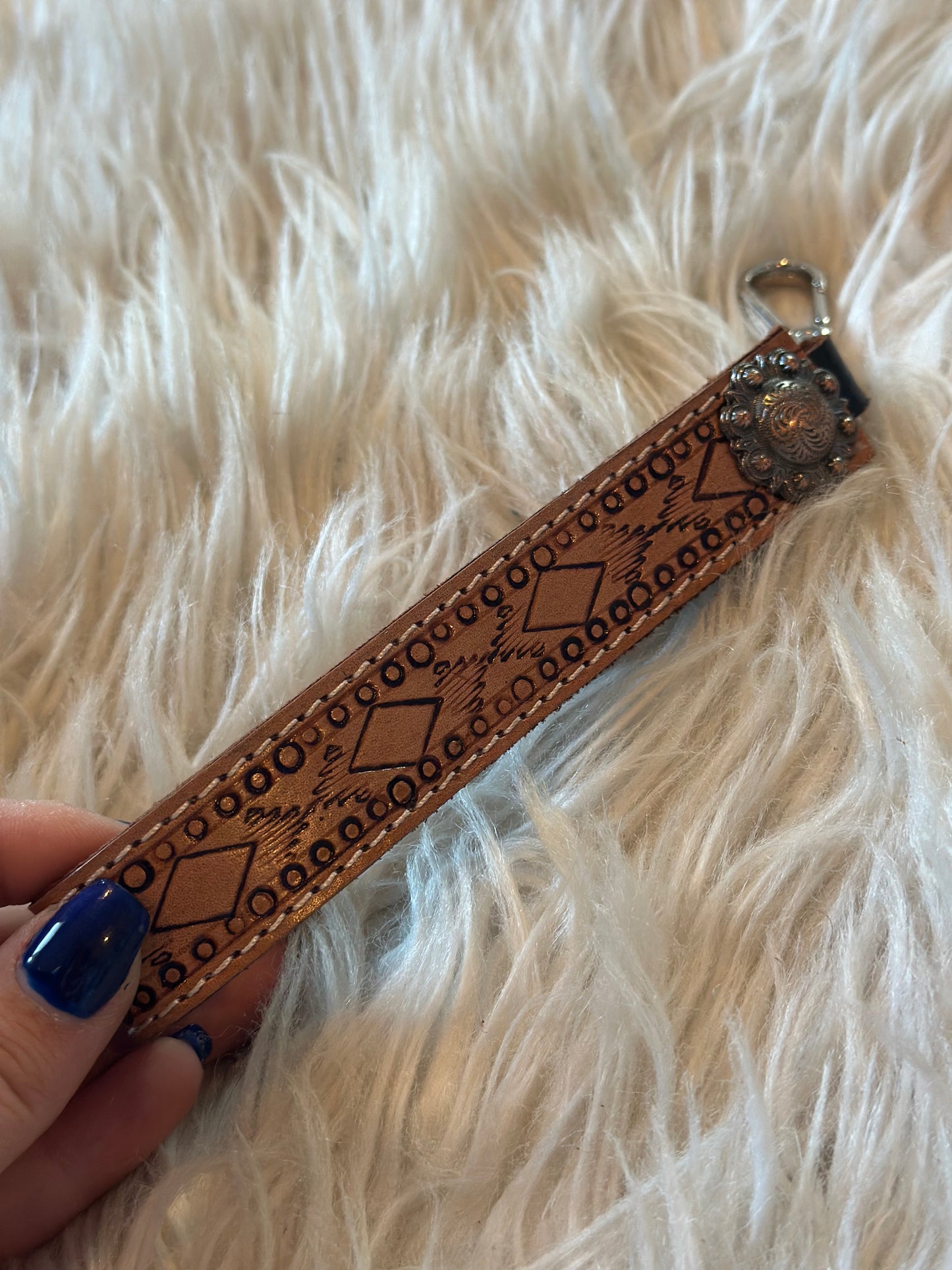 Tooled Leather Keychain