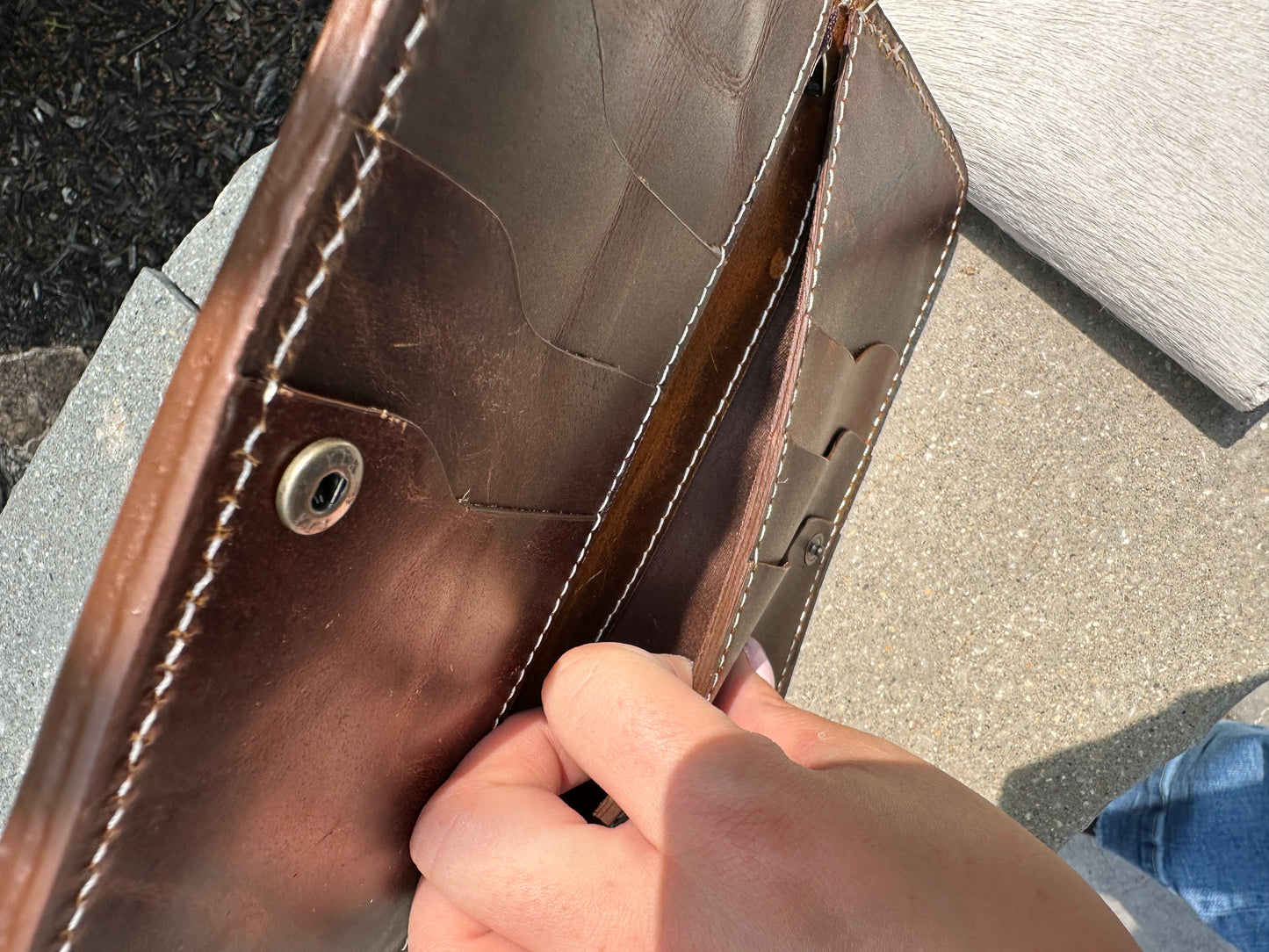 Cowhide Leather Slim Long Wallet for Men's Genuine Leather Wallets