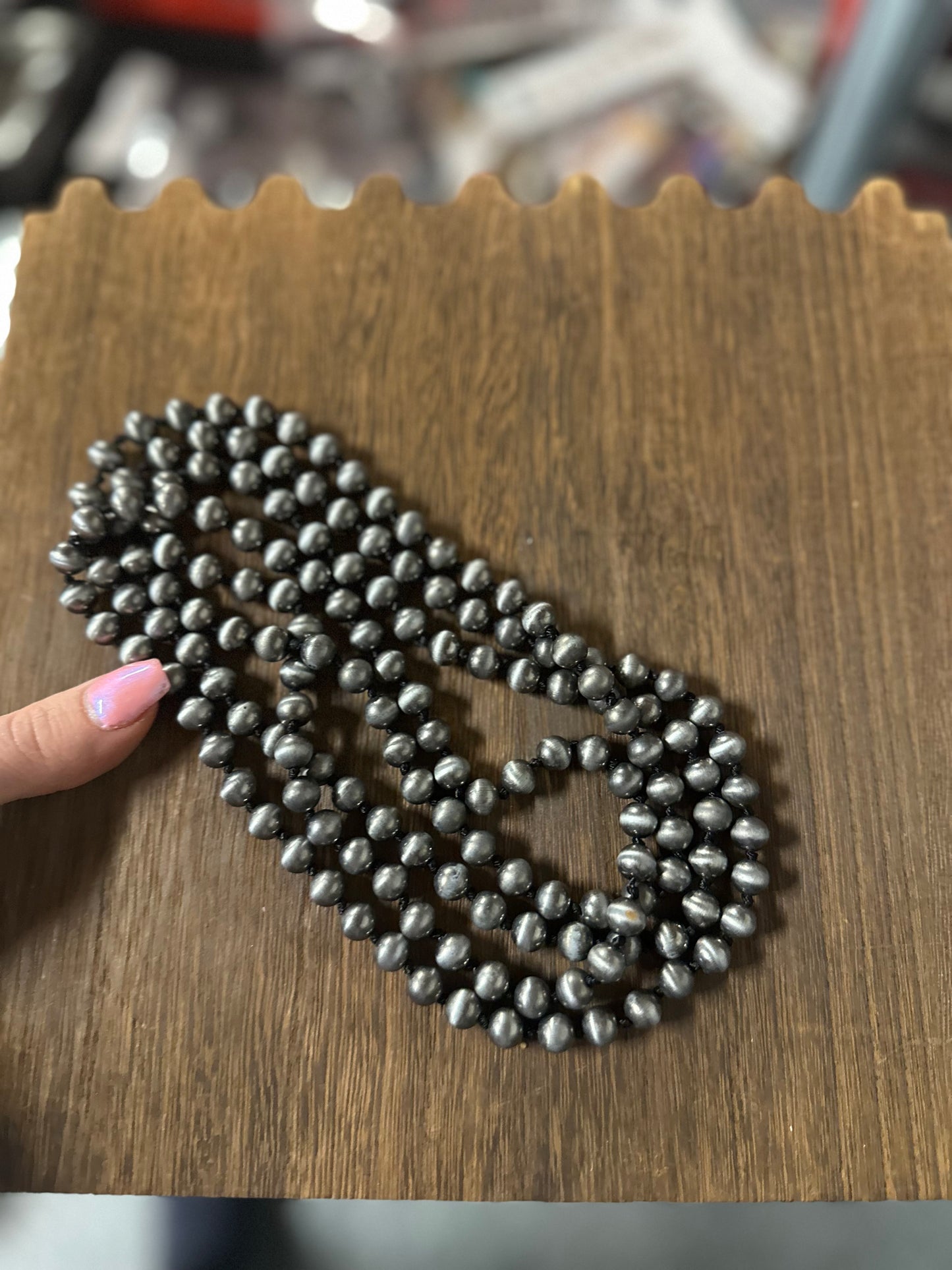 60″ Navajo Style Pearl Necklace