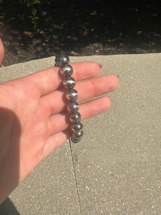 10mm navajo style pearl stretch bracelet