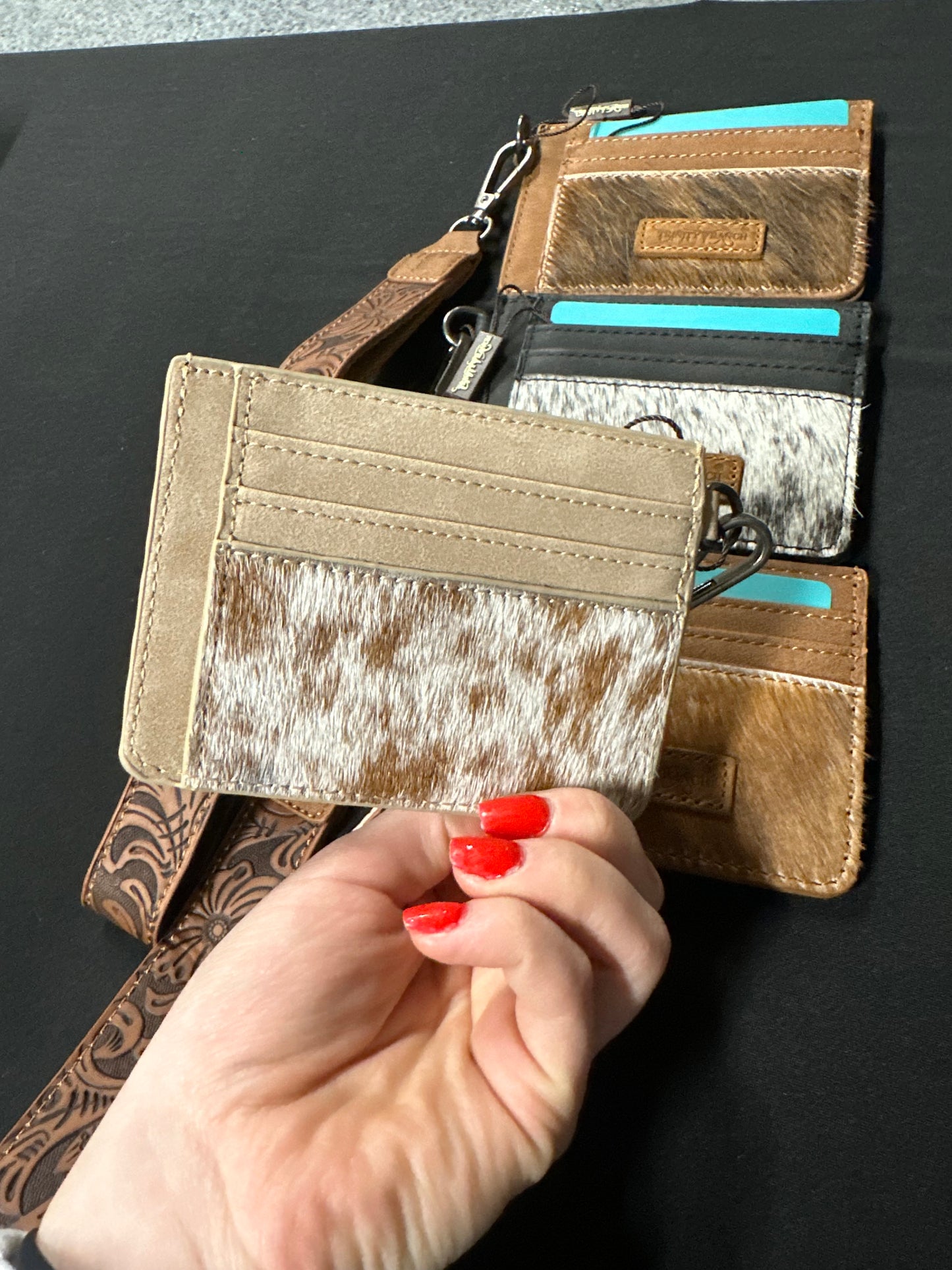 Trinity Ranch Hair-On Cowhide Collection Key Ring Card Case