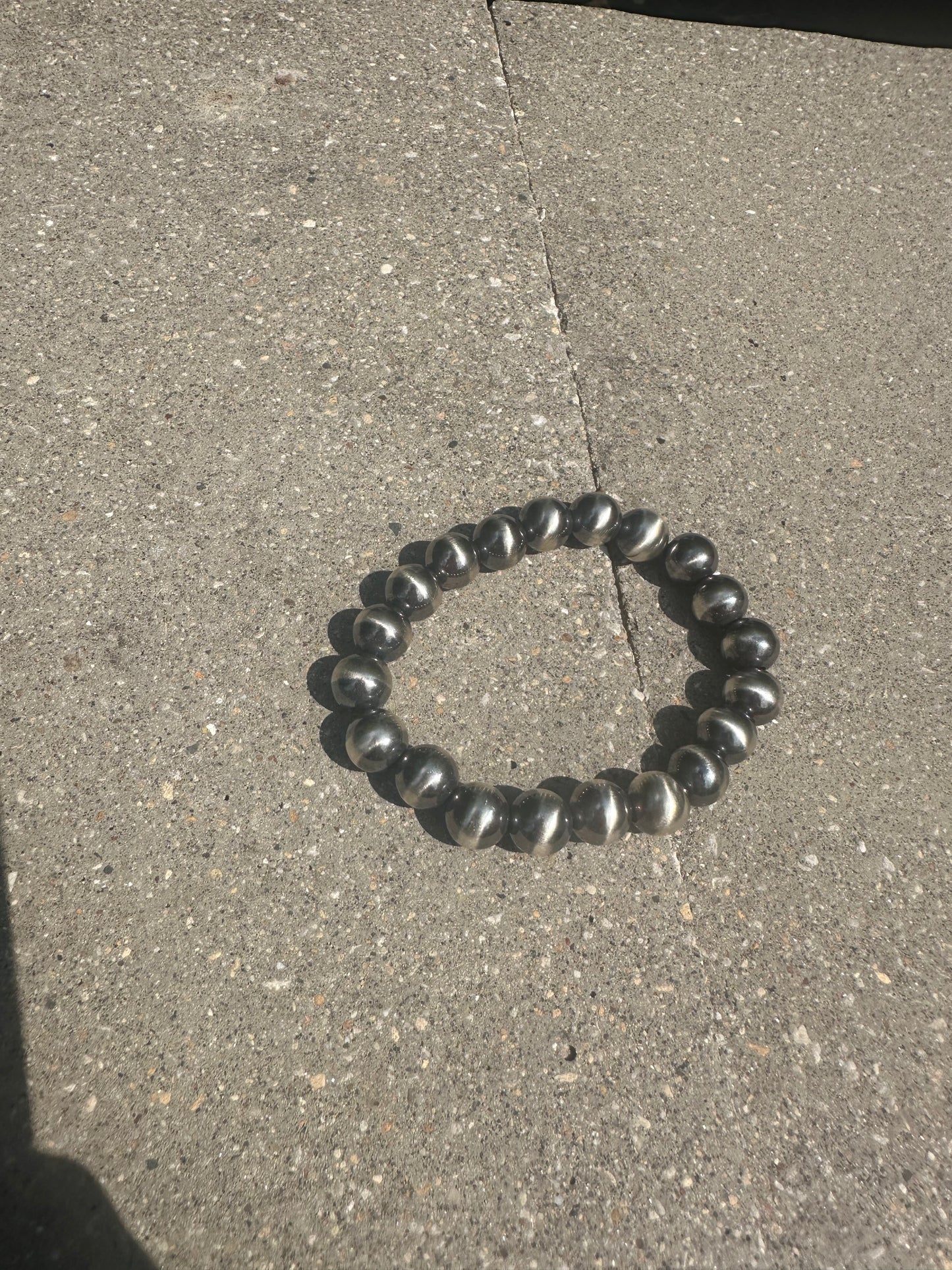 10mm navajo style pearl stretch bracelet