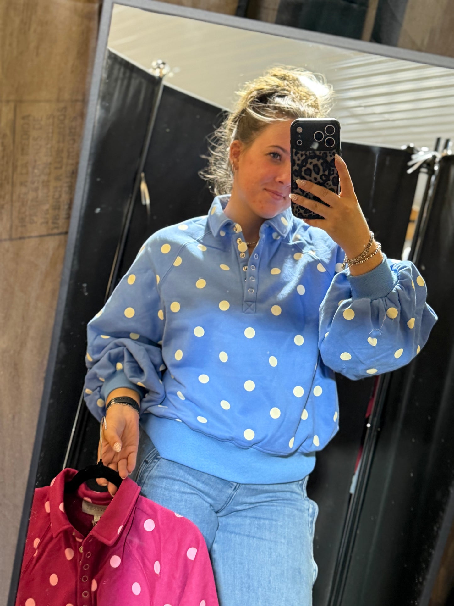 Playful Dot Quarter Zip