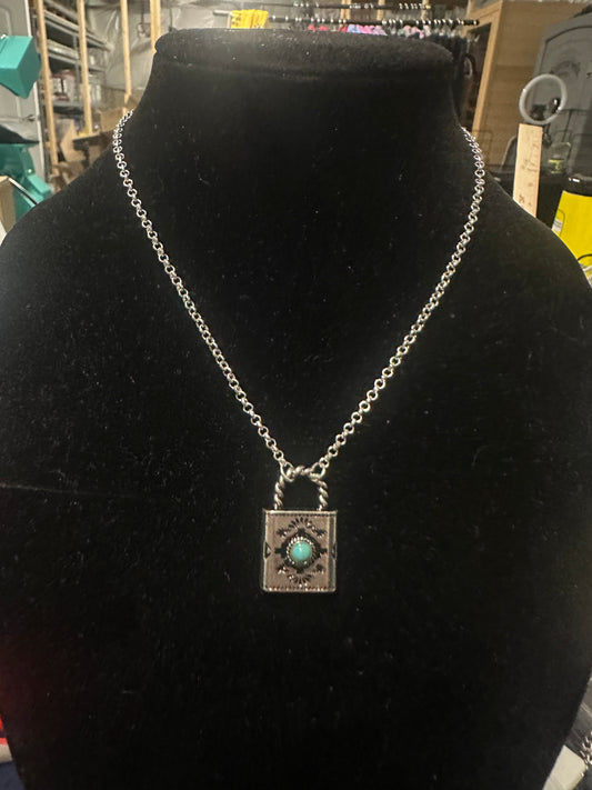 Western Aztec Lock Necklace