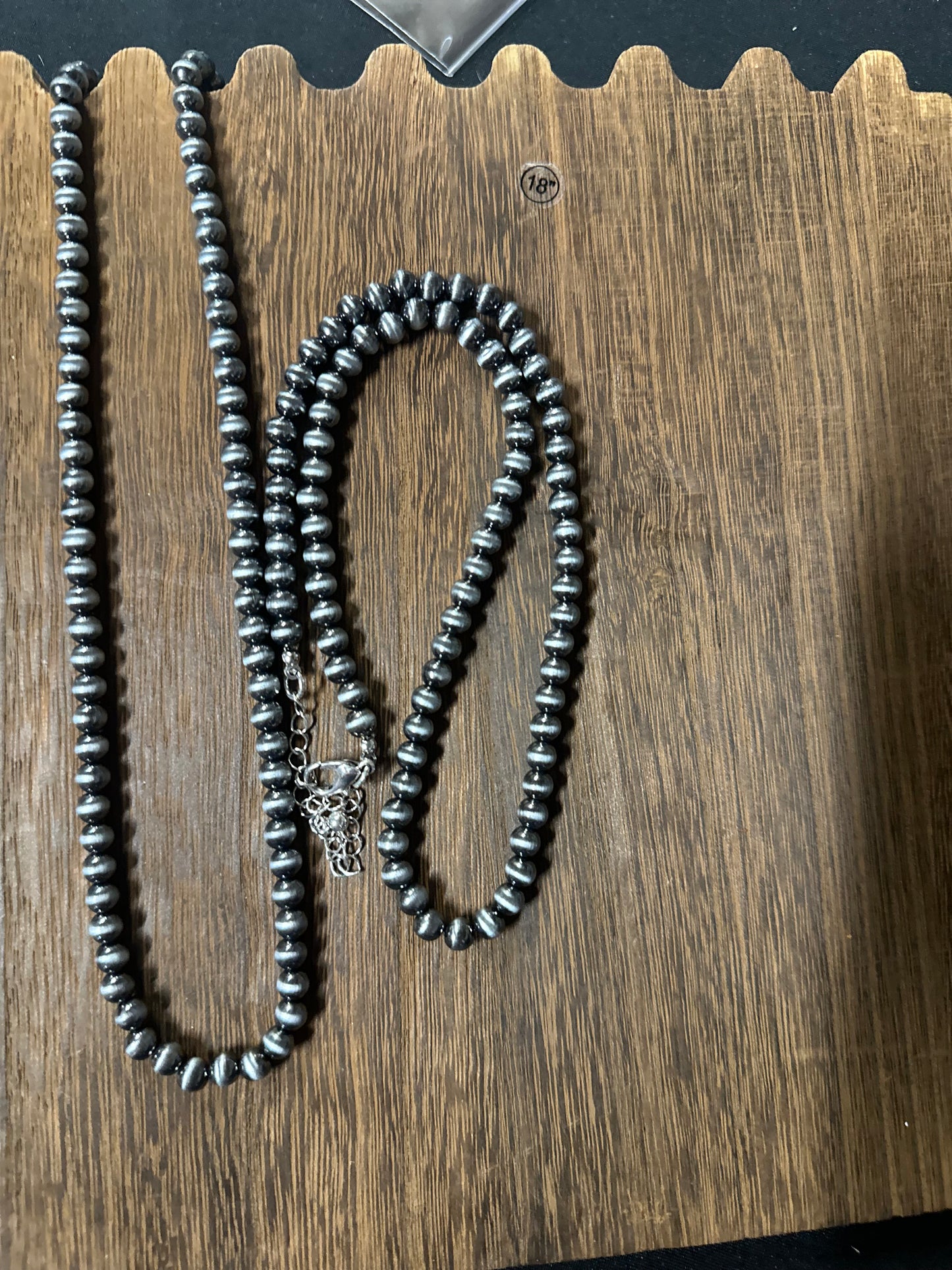 6mm Navajo style pearl necklace 18”