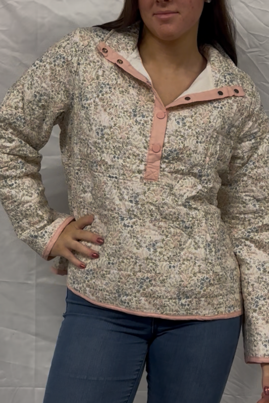 ditsy floral printed quilted jacket