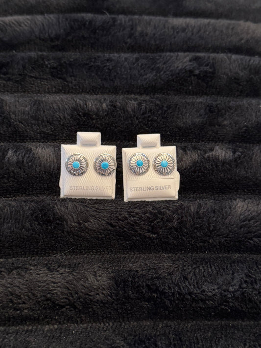 Sterling Silver Kingman Turquoise Earrings