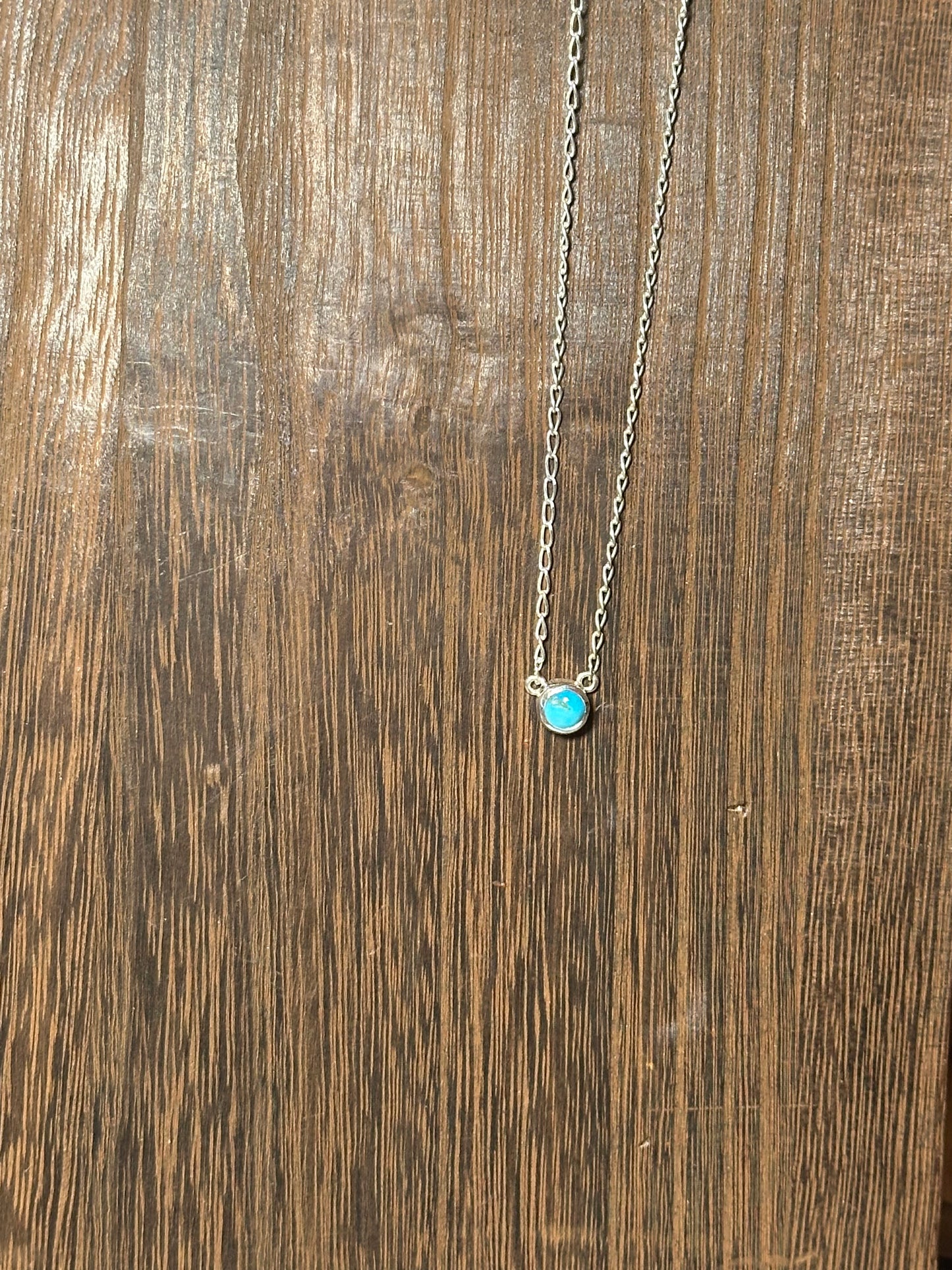 Navajo Turquoise And Sterling Silver Dot Necklace