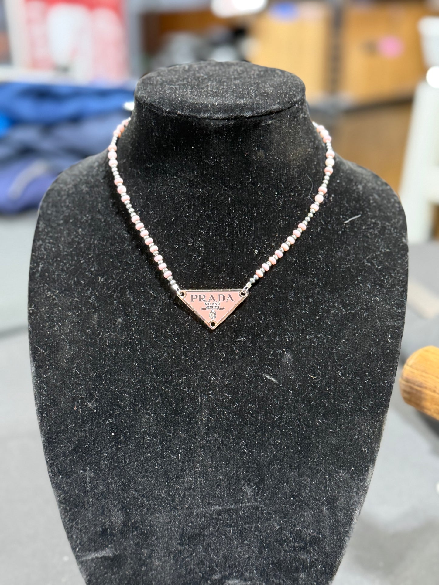 Pink Conch  x PRADA necklace