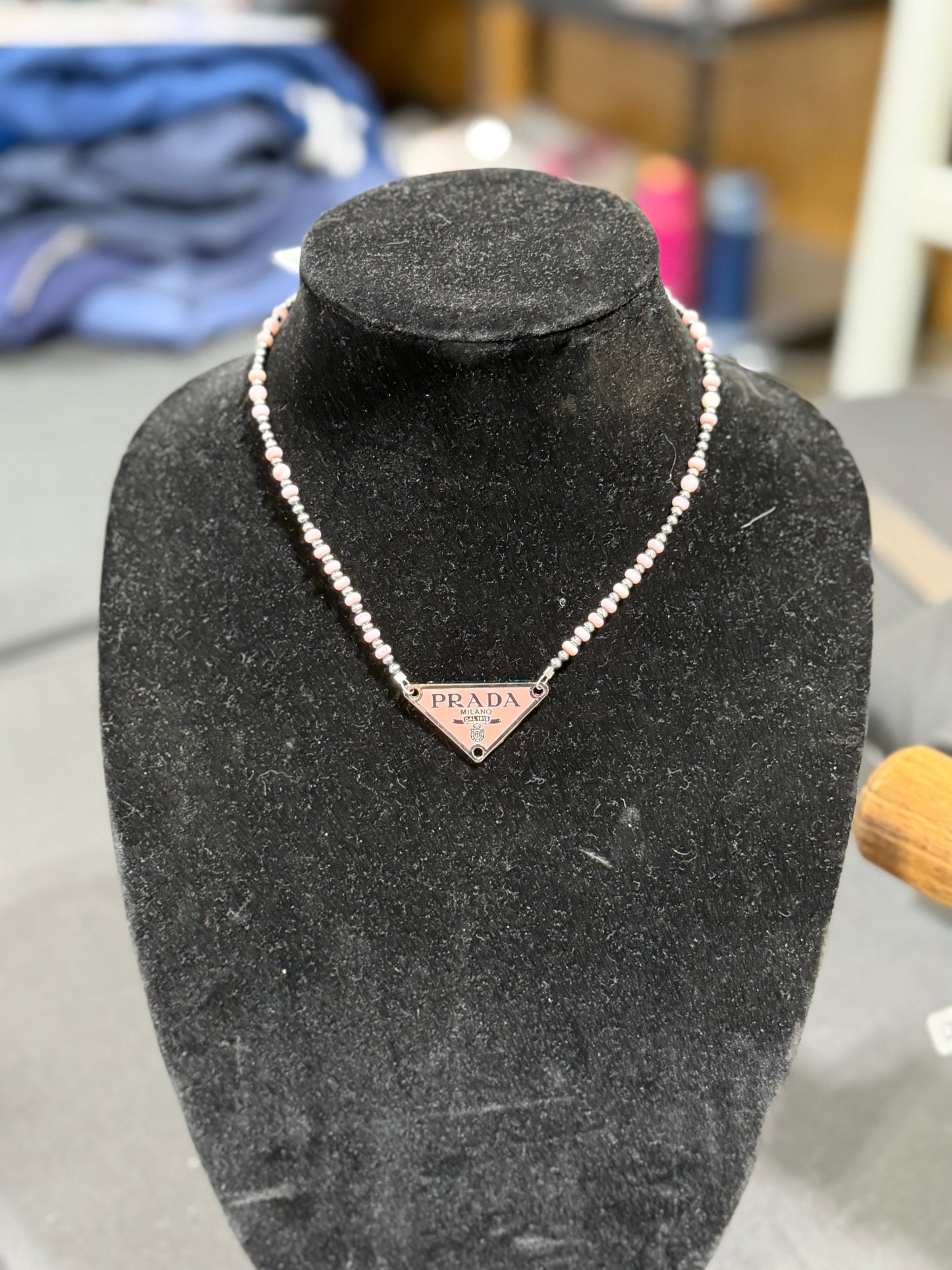 Pink Conch  x PRADA necklace