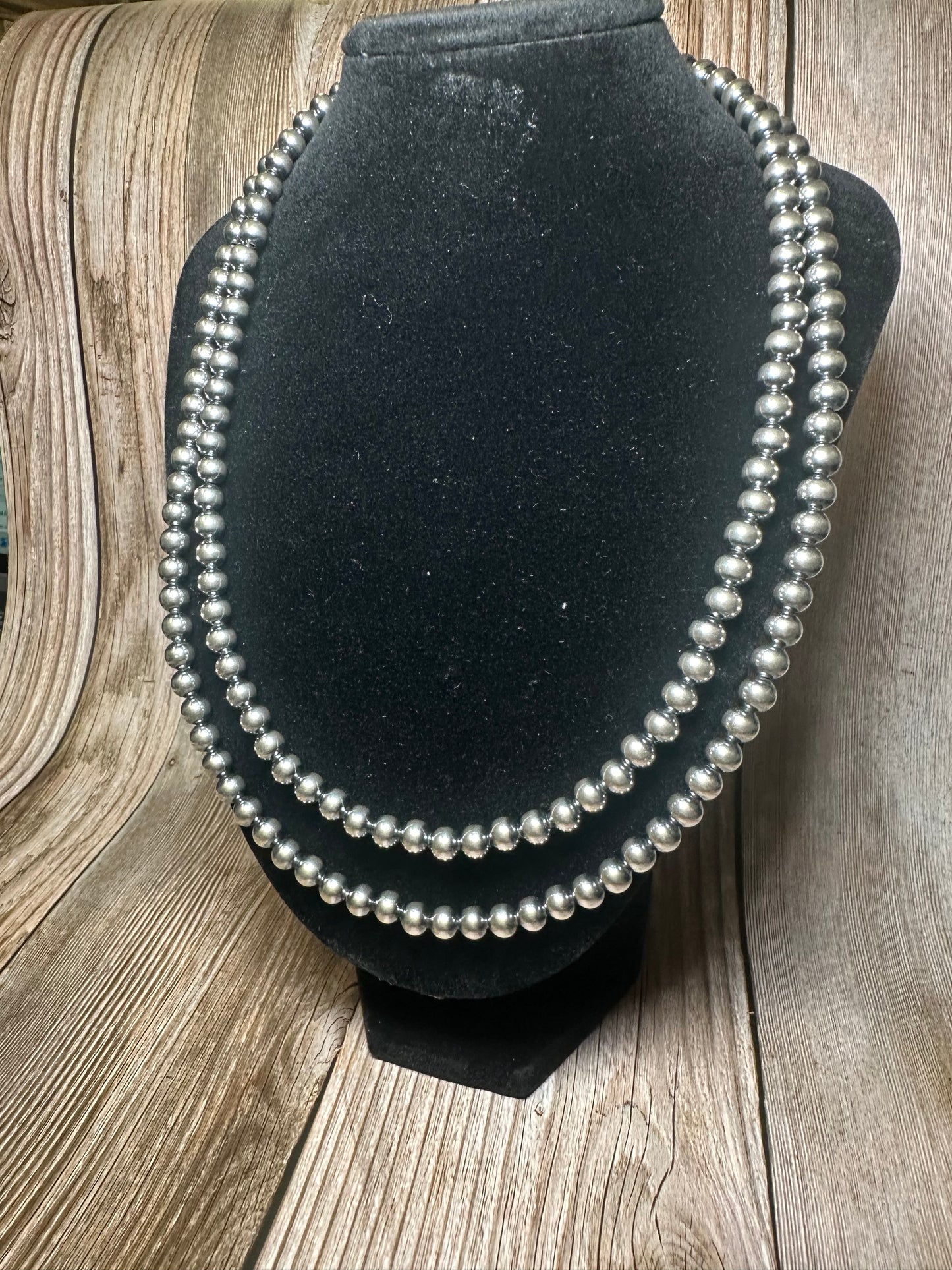 6mm Sterling Silver Pearls Necklace