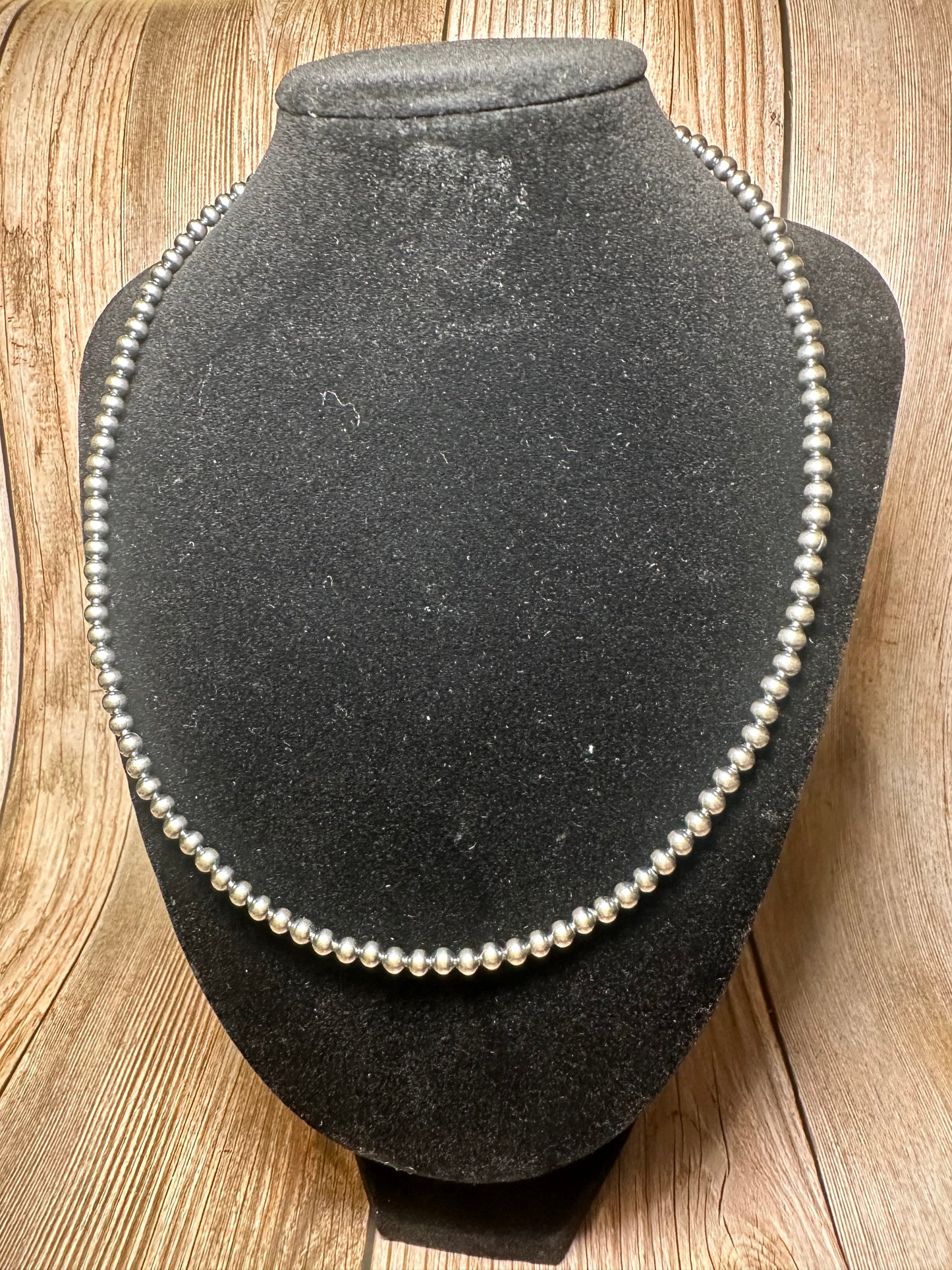 4mm Sterling Silver Pearls Necklace