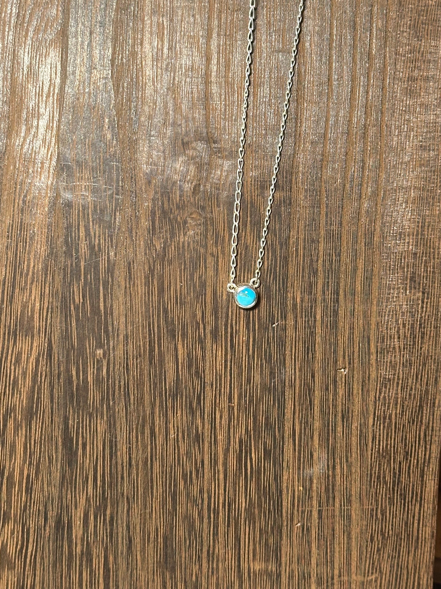 Navajo Turquoise And Sterling Silver Dot Necklace