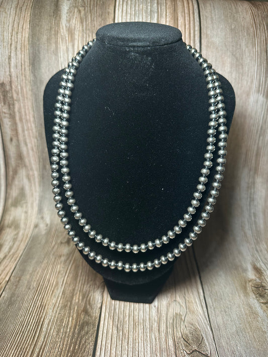 6mm Sterling Silver Pearls Necklace