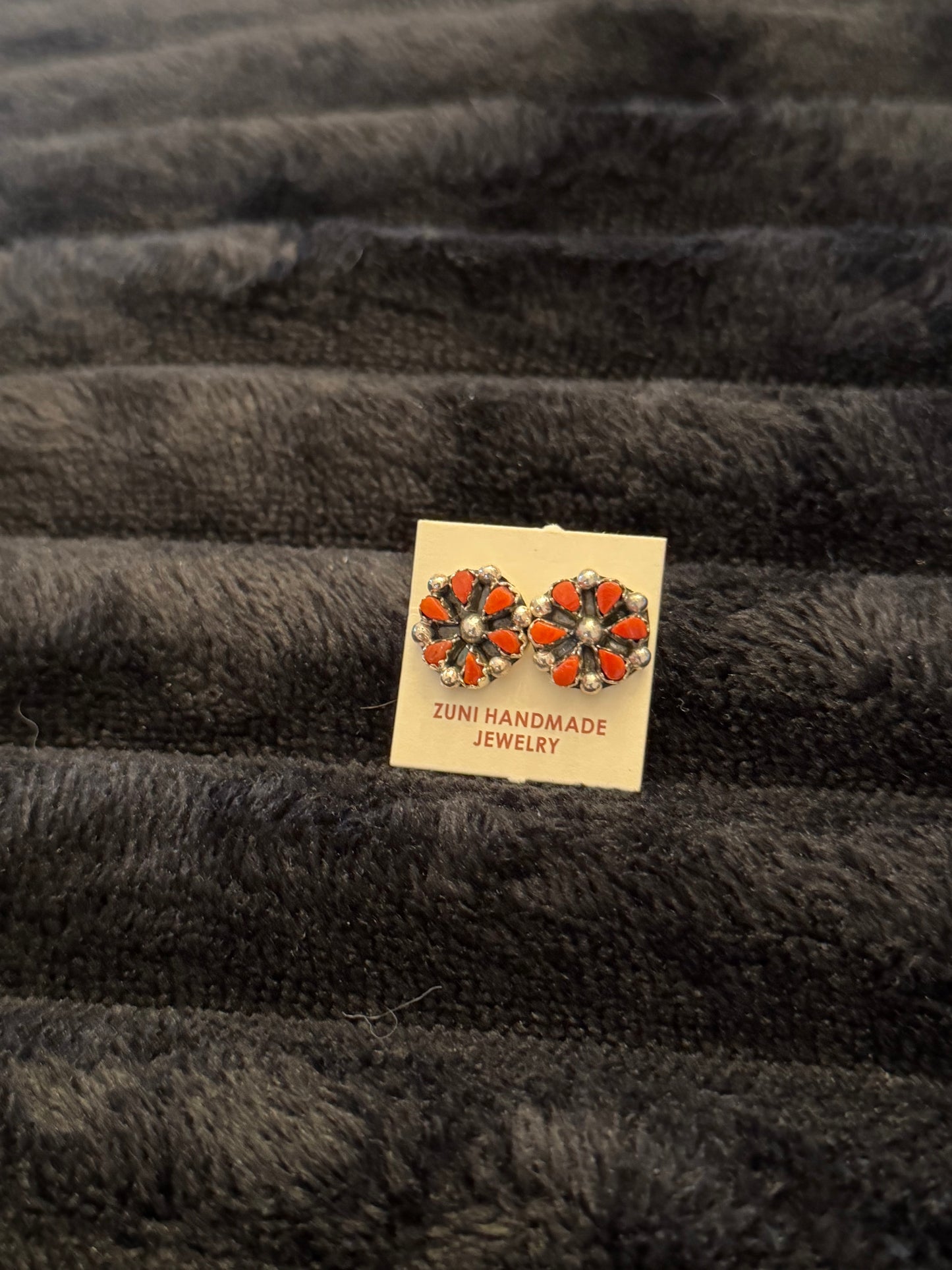 Zuni Handmade Red Coral Earrings - Tricia Leekity