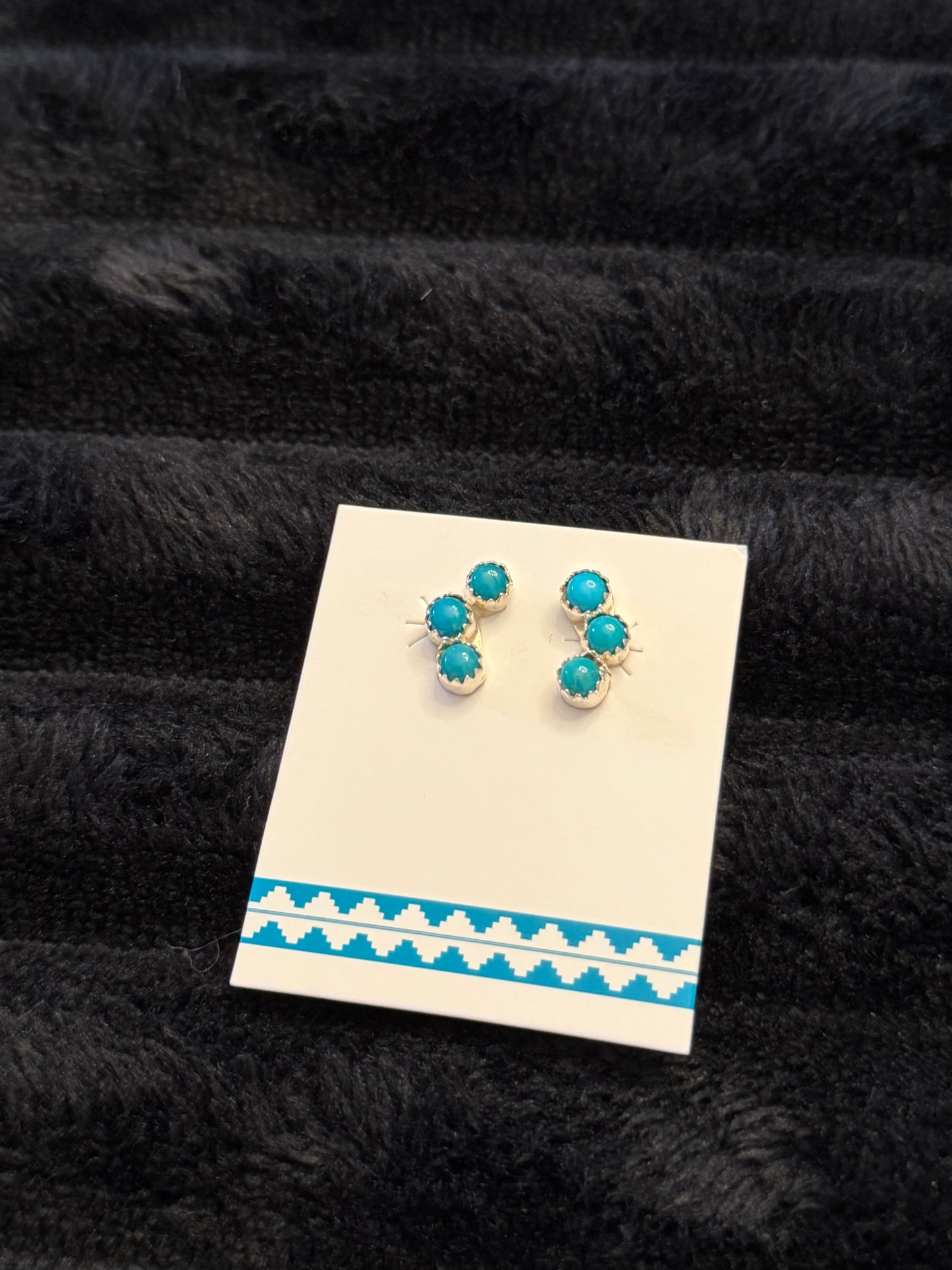 Zuni Handmade Kingman Turquoise Earrings - Janice Spencer