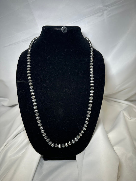 8mm navajo style beaded necklace 28"