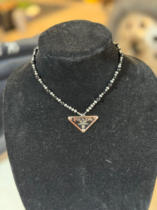 Black onyx x PRADA necklace