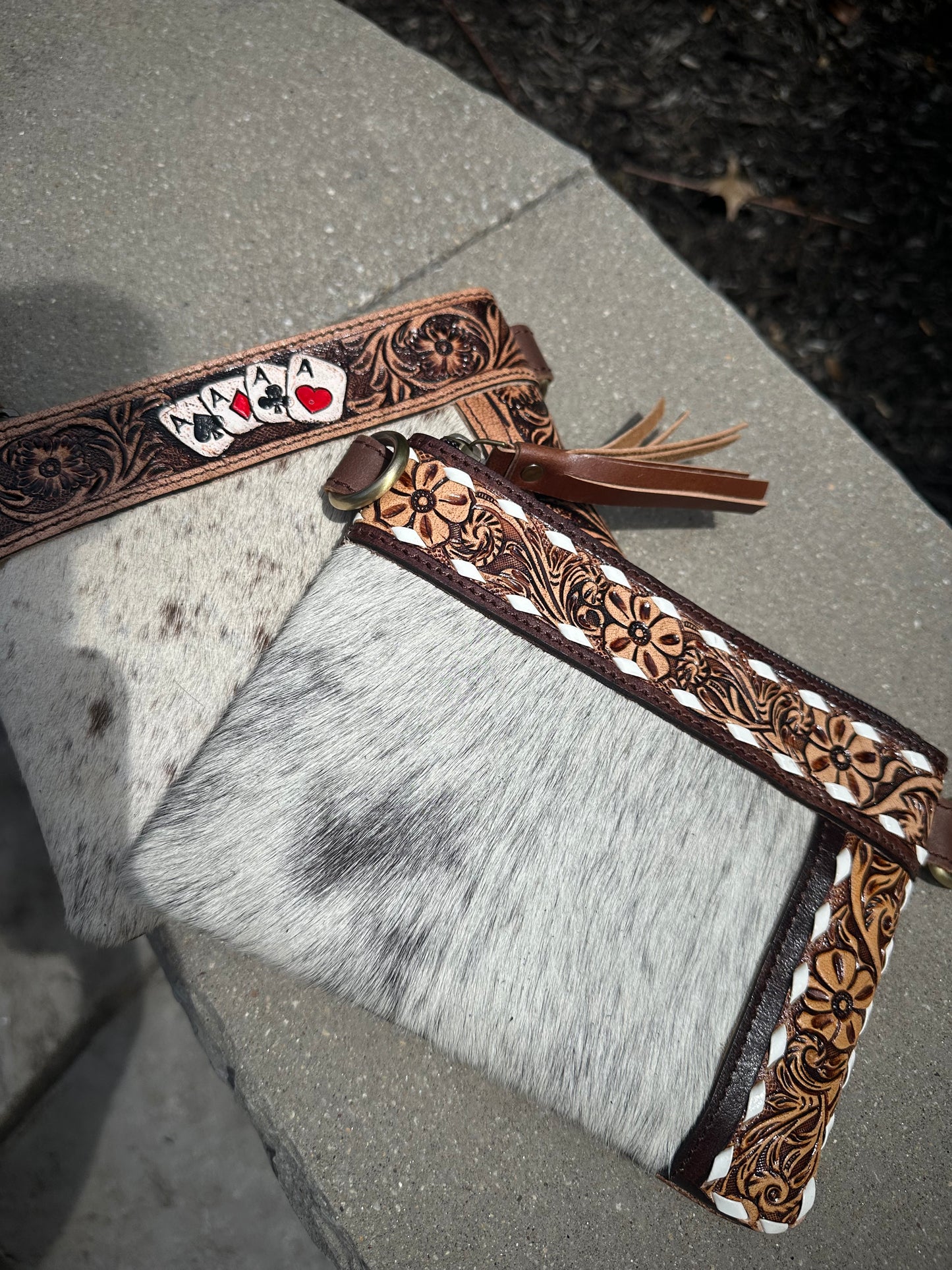 Genuine Cowhide / Leather - Crossbody / Clutch Purse