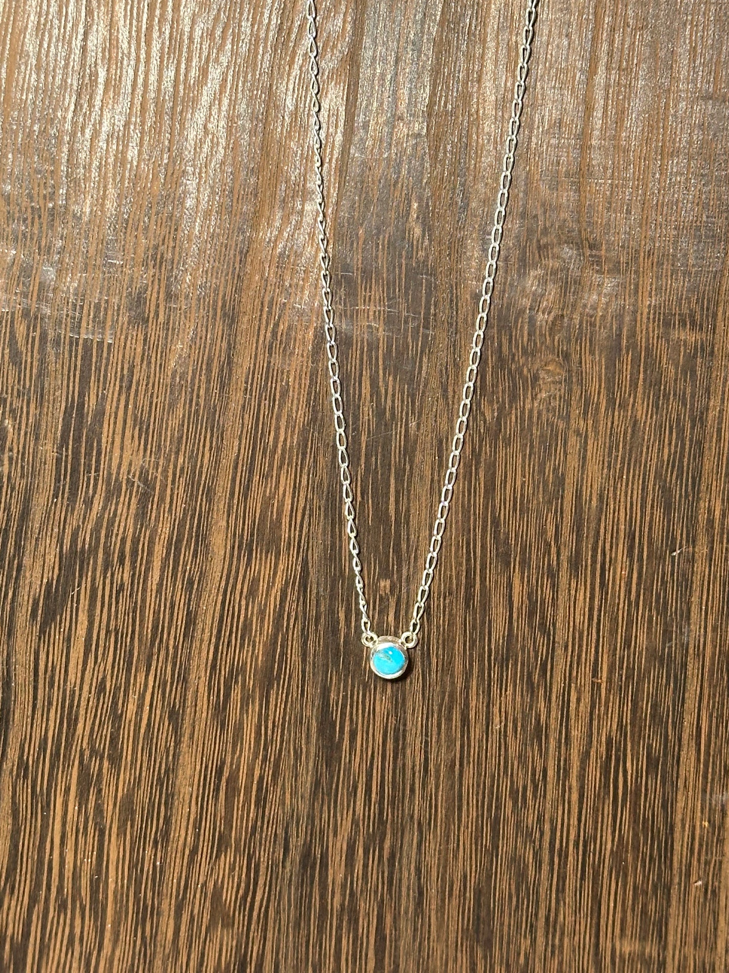 Navajo Turquoise And Sterling Silver Dot Necklace