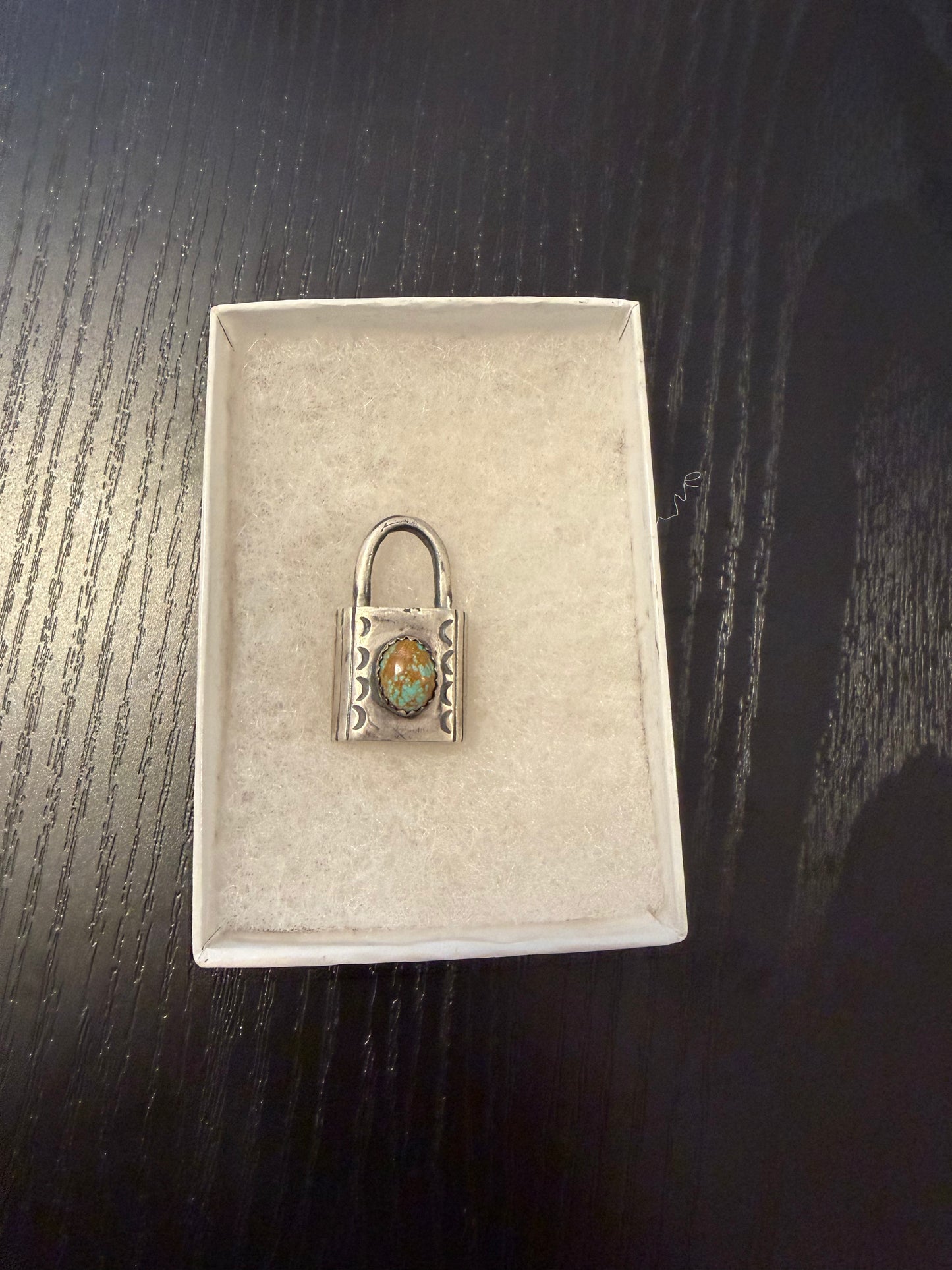 Navajo Turquoise & Sterling Silver Locket Pendant Signed