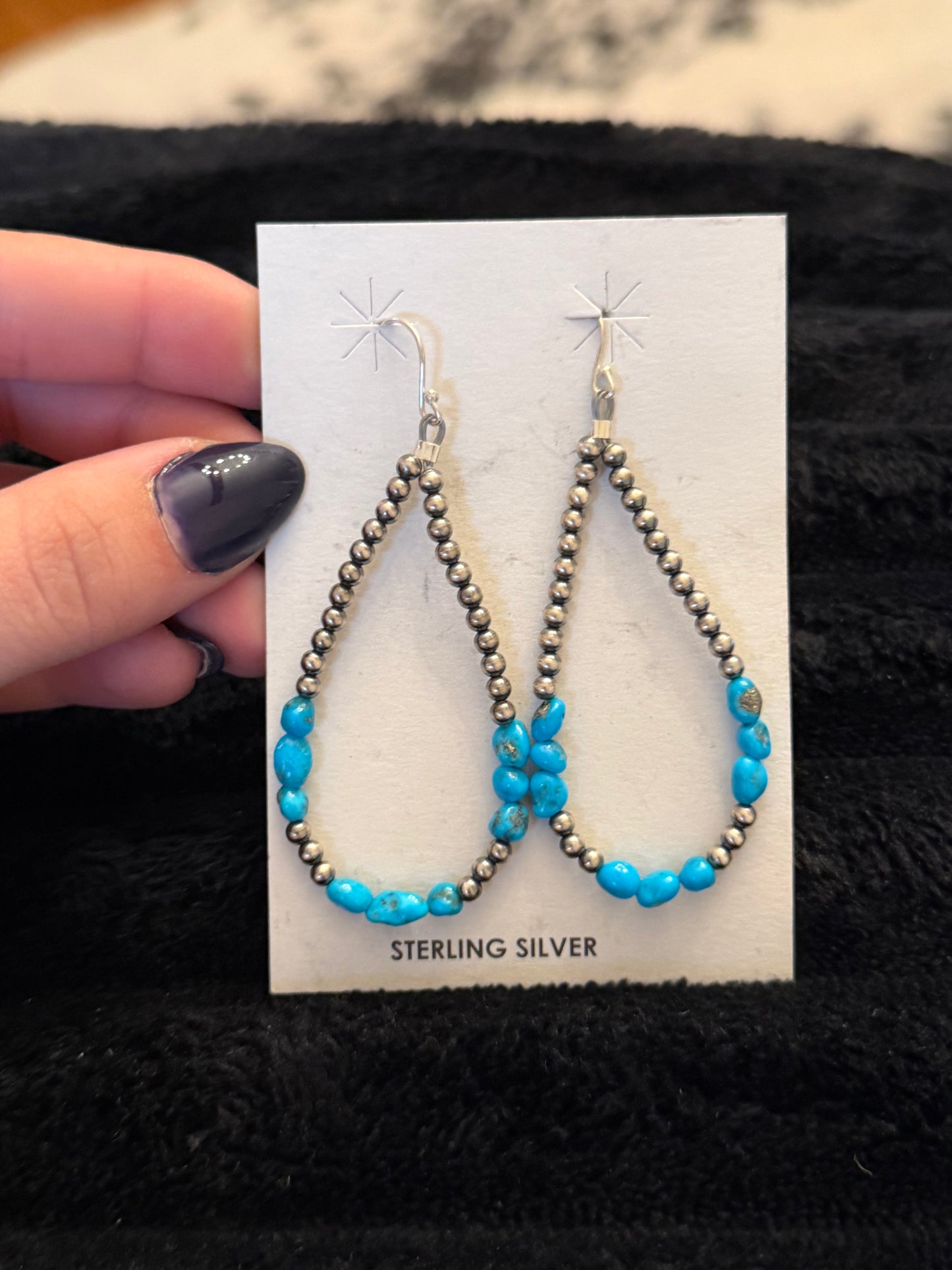 Sterling Silver Kingman Turquoise Earrings