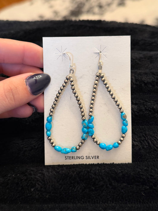 Sterling Silver Kingman Turquoise Earrings