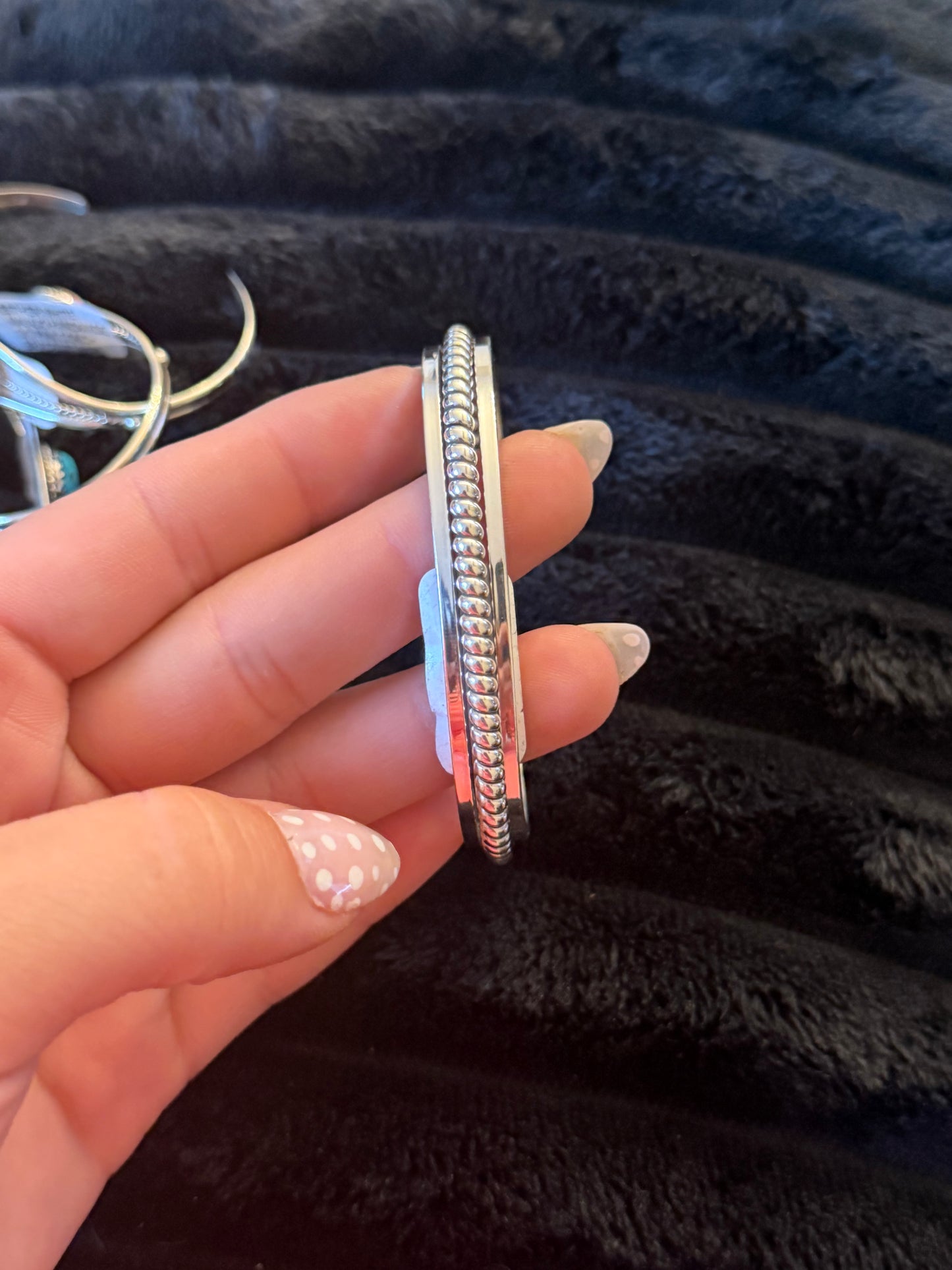 Navajo Handmade Silver Bracelet - Aline Tahe