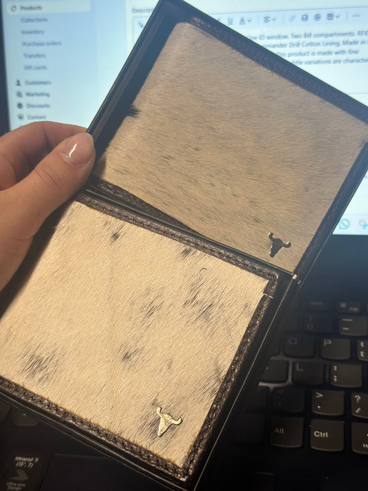 Hair On Hide Men's Wallet With Splash Finish AB W01 Splash