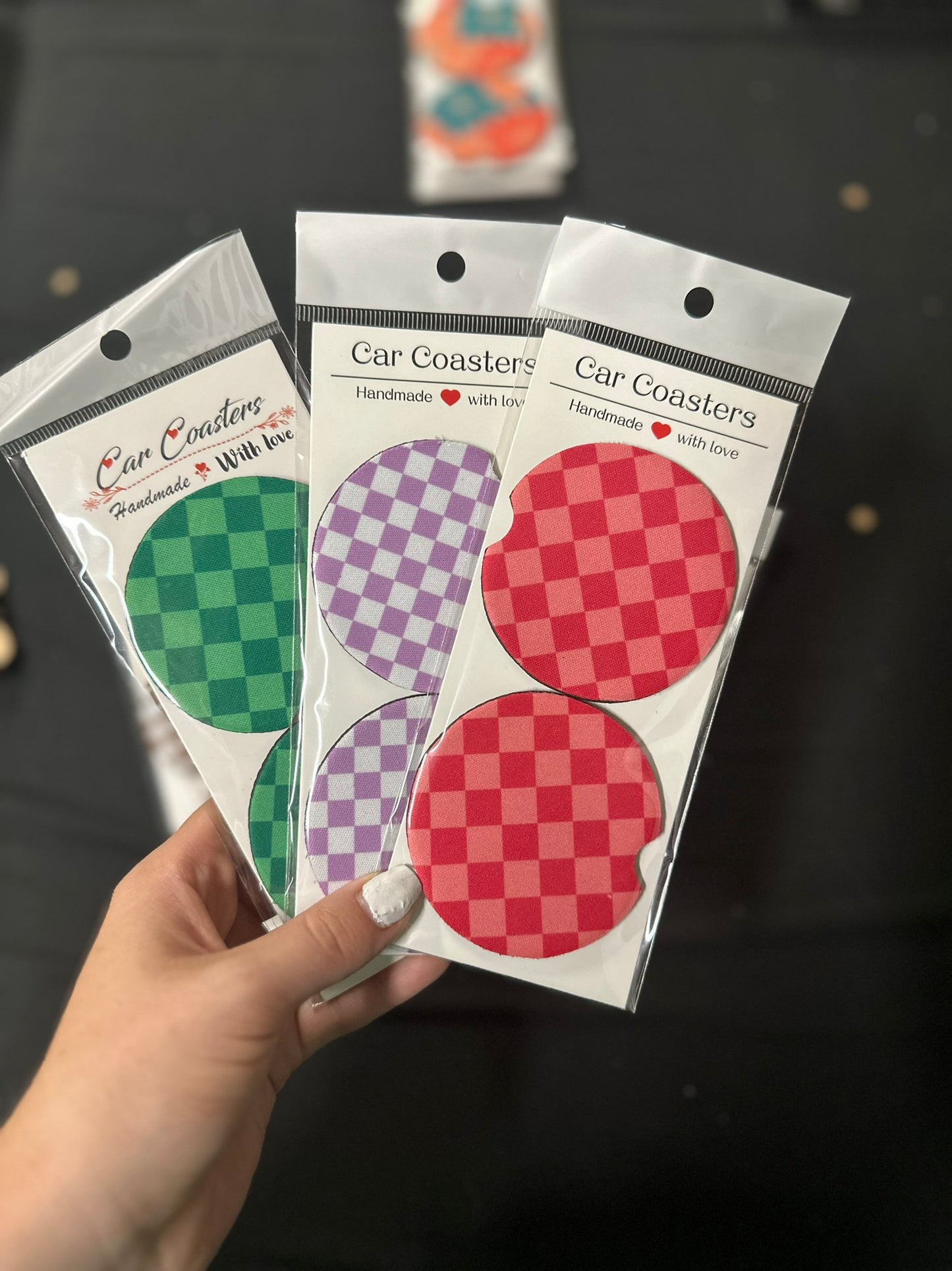 Car Coaster - Checker Print Coaster