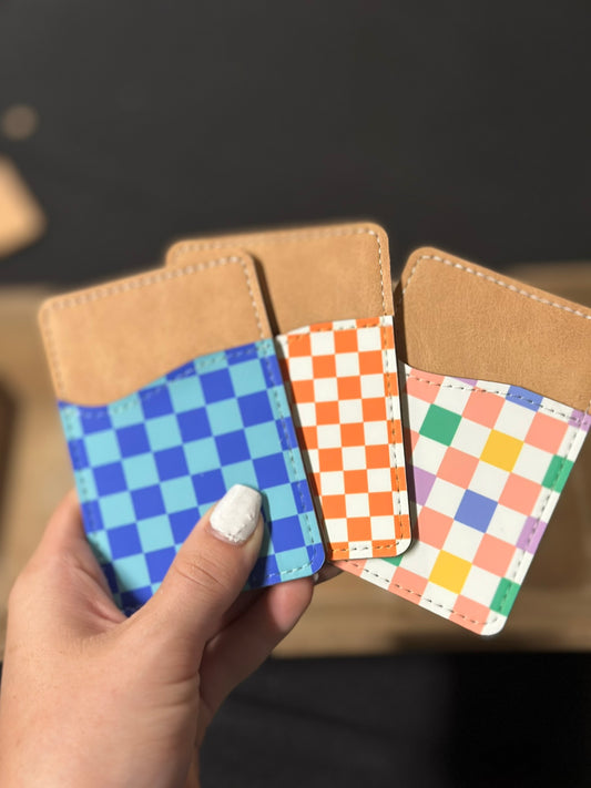 Phone Wallet Card Holder - Checker Print Wallet