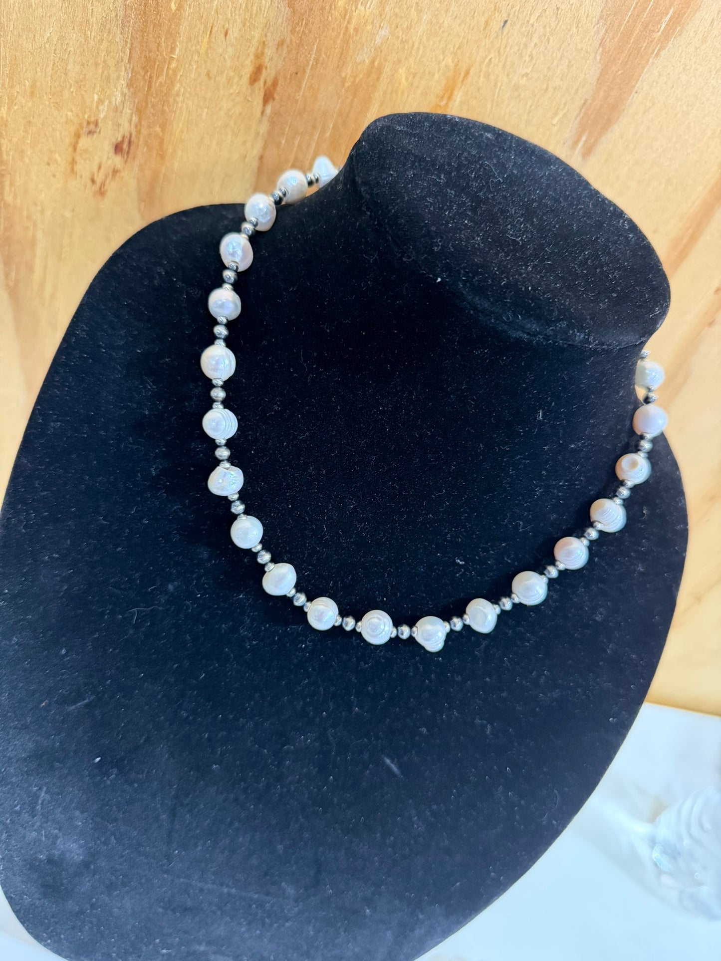 3-4mm pearl x freshwater pearl necklace