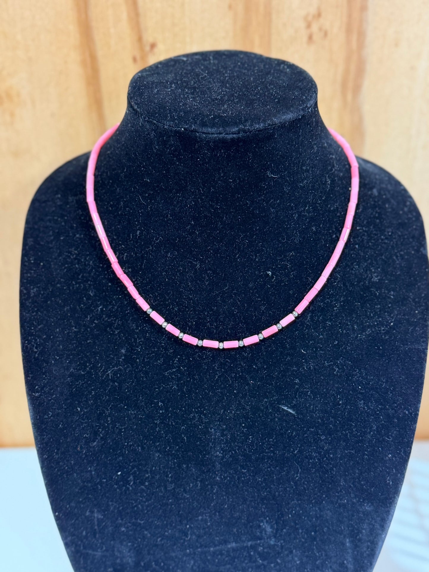 Sterling Silver Pink Shell Necklace