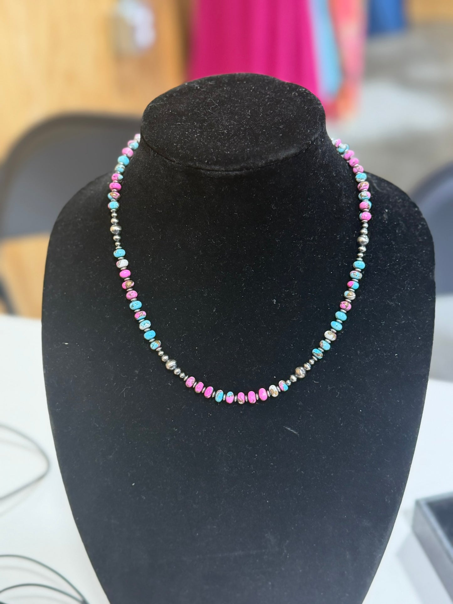3-6mm pearl x cotton candy necklace