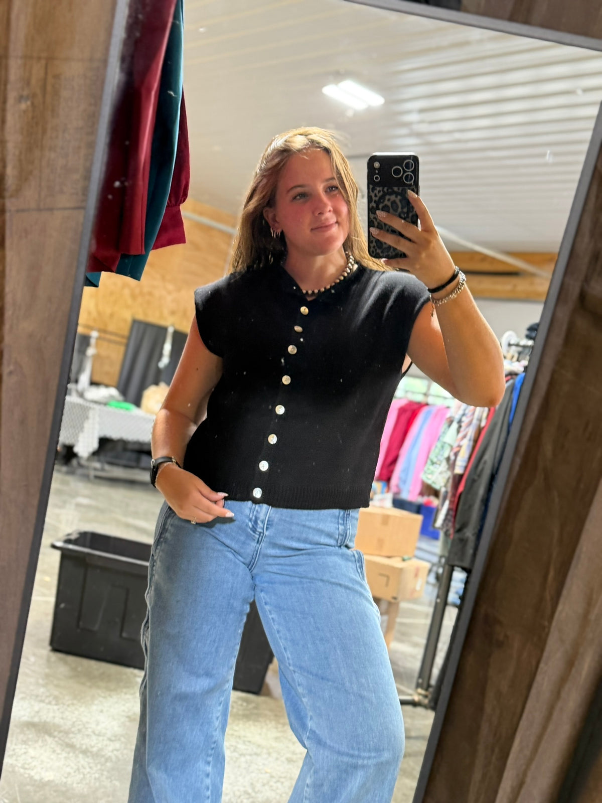 Button up short sleeve sweater top