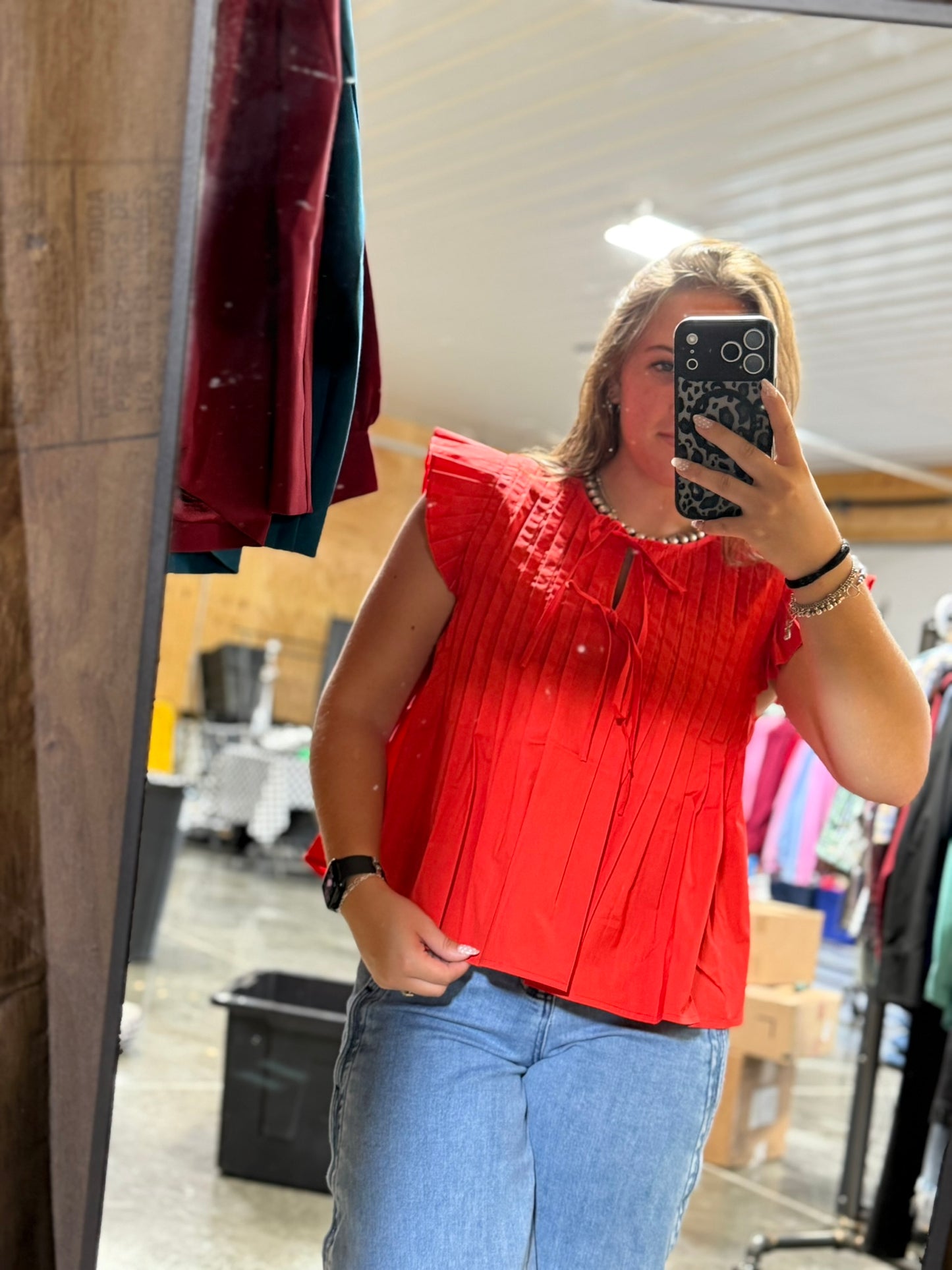 Pleated peplum top