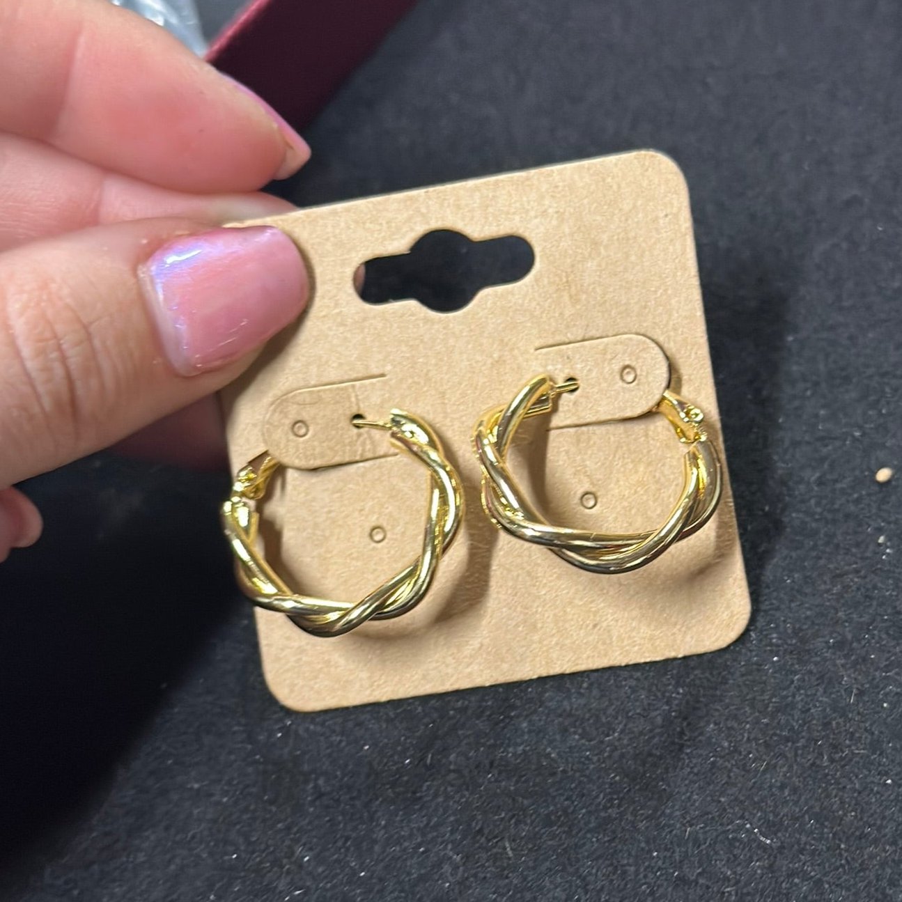 Dainty Gold Hoop Earring- Twisted Hoop Earring - Thin Earrin