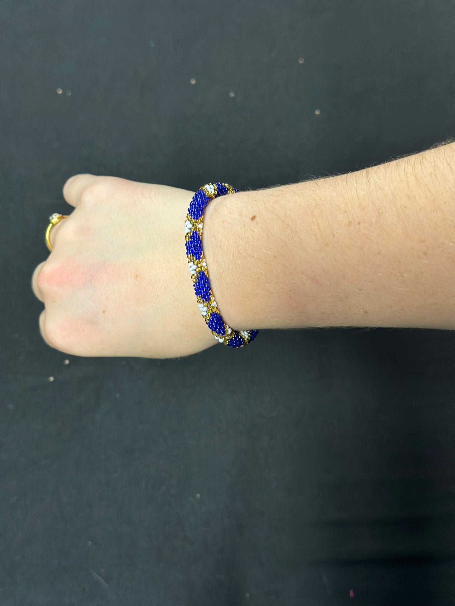 Roll-On® Bracelet Gold and Navy