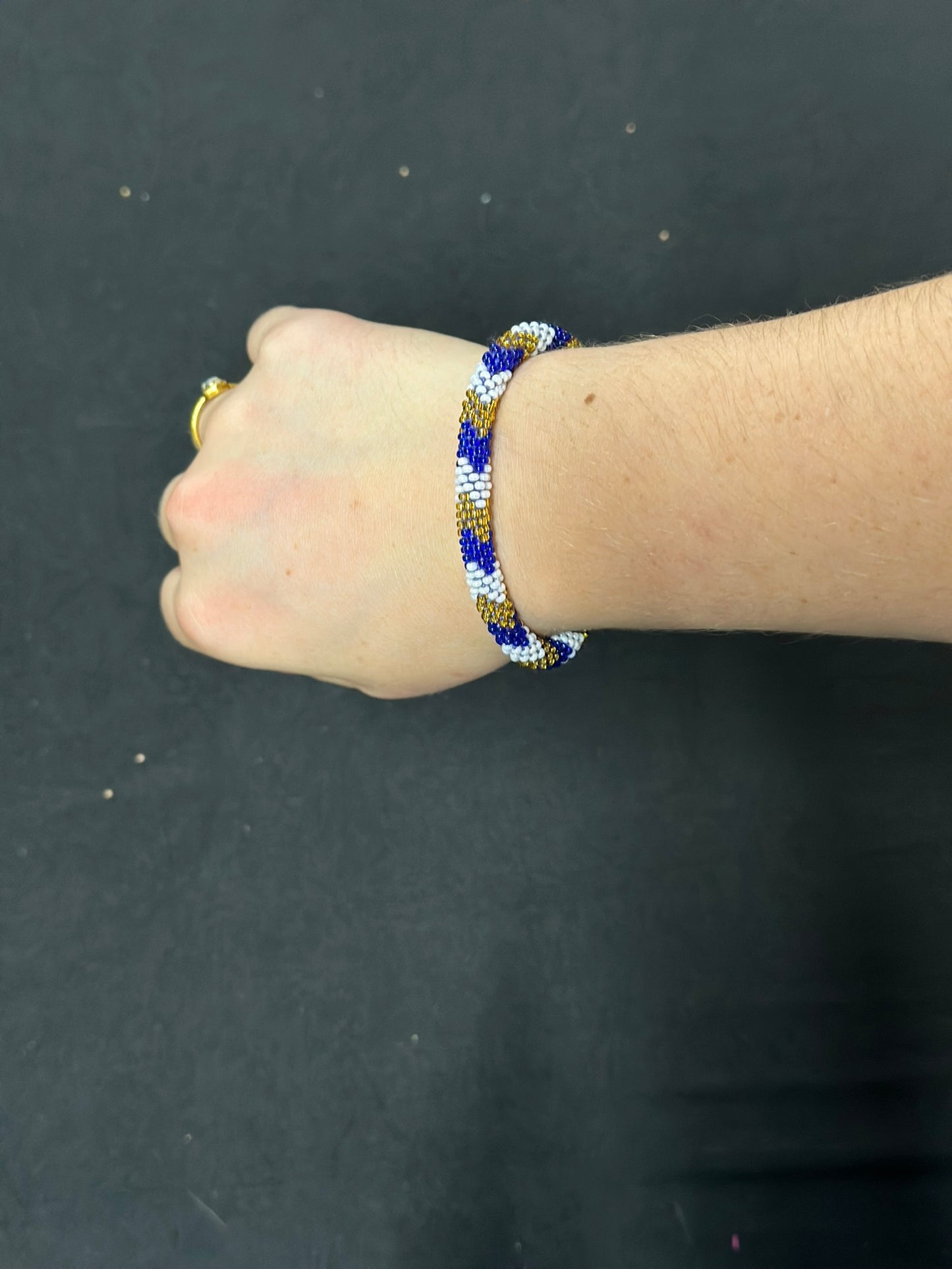 Roll-On® Bracelet Gold and Navy