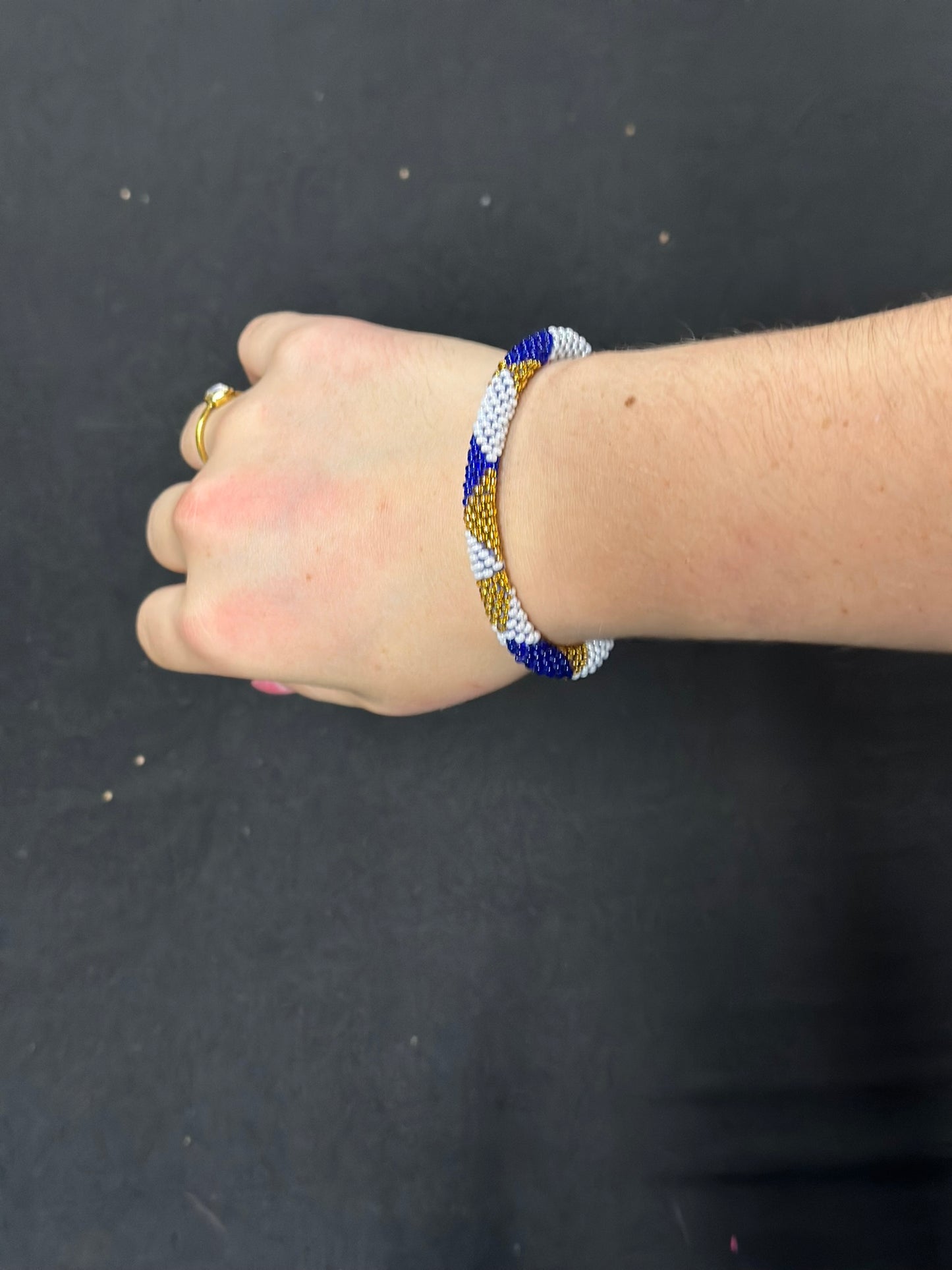 Roll-On® Bracelet Gold and Navy