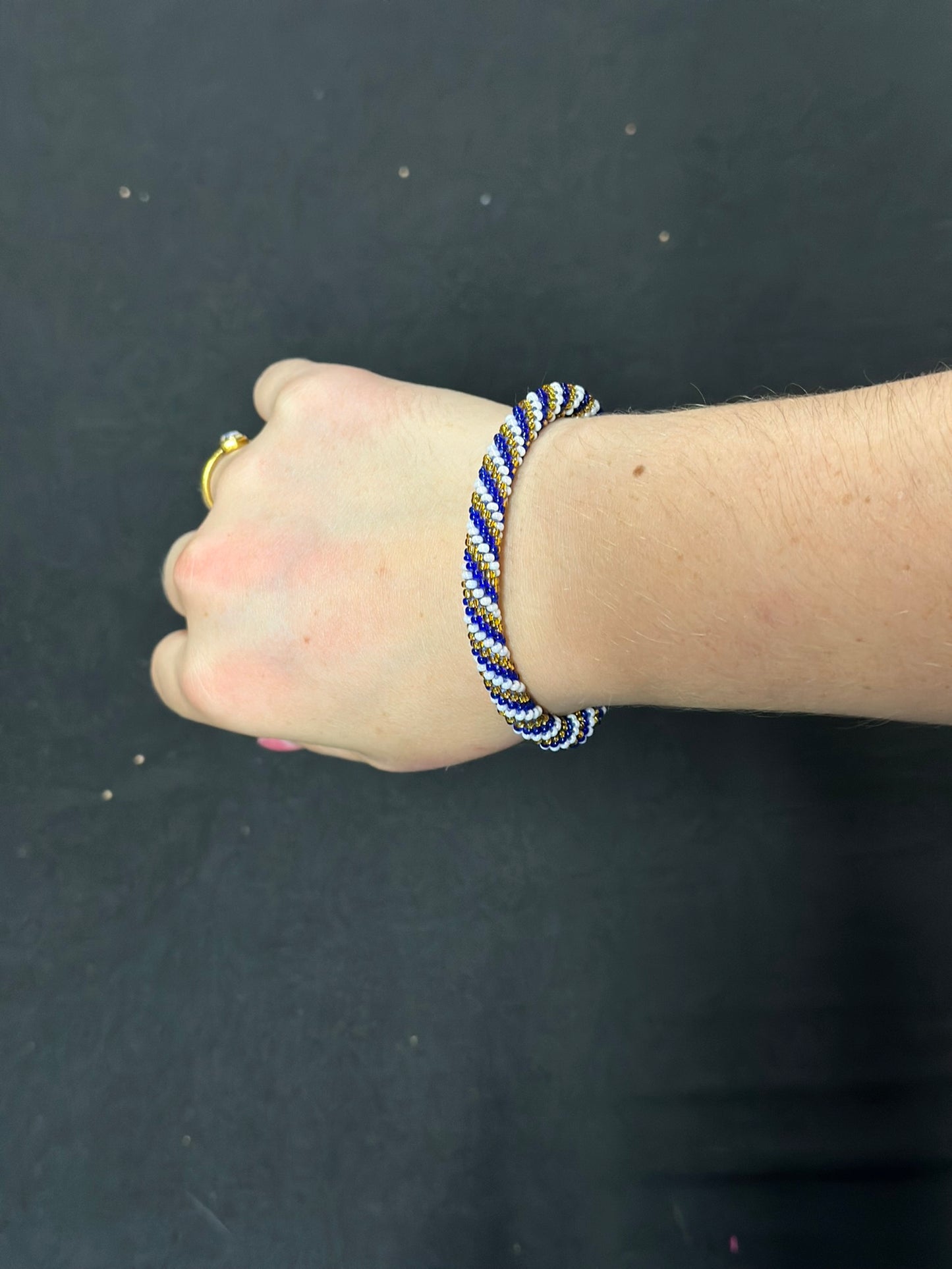 Roll-On® Bracelet Gold and Navy