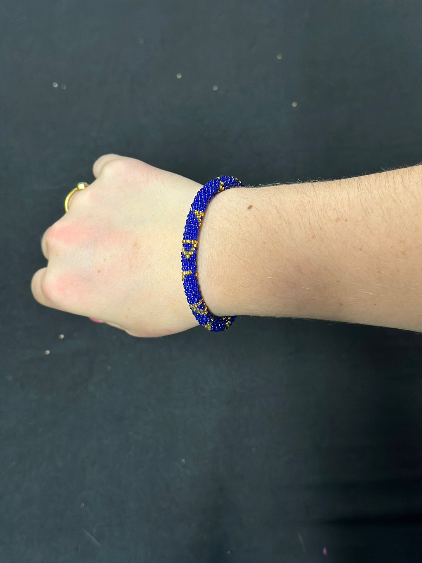 Roll-On® Bracelet Gold and Navy